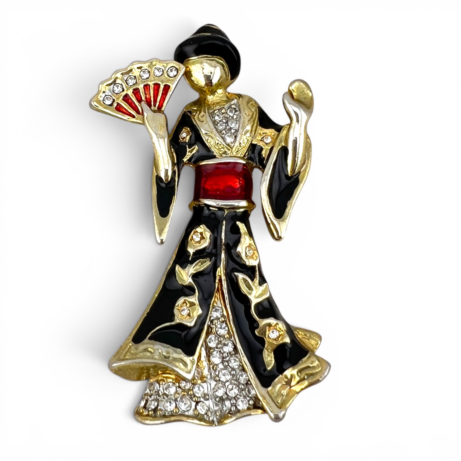 Vintažinė segė „Rytų paslaptis – Geiša“ 🎎✨