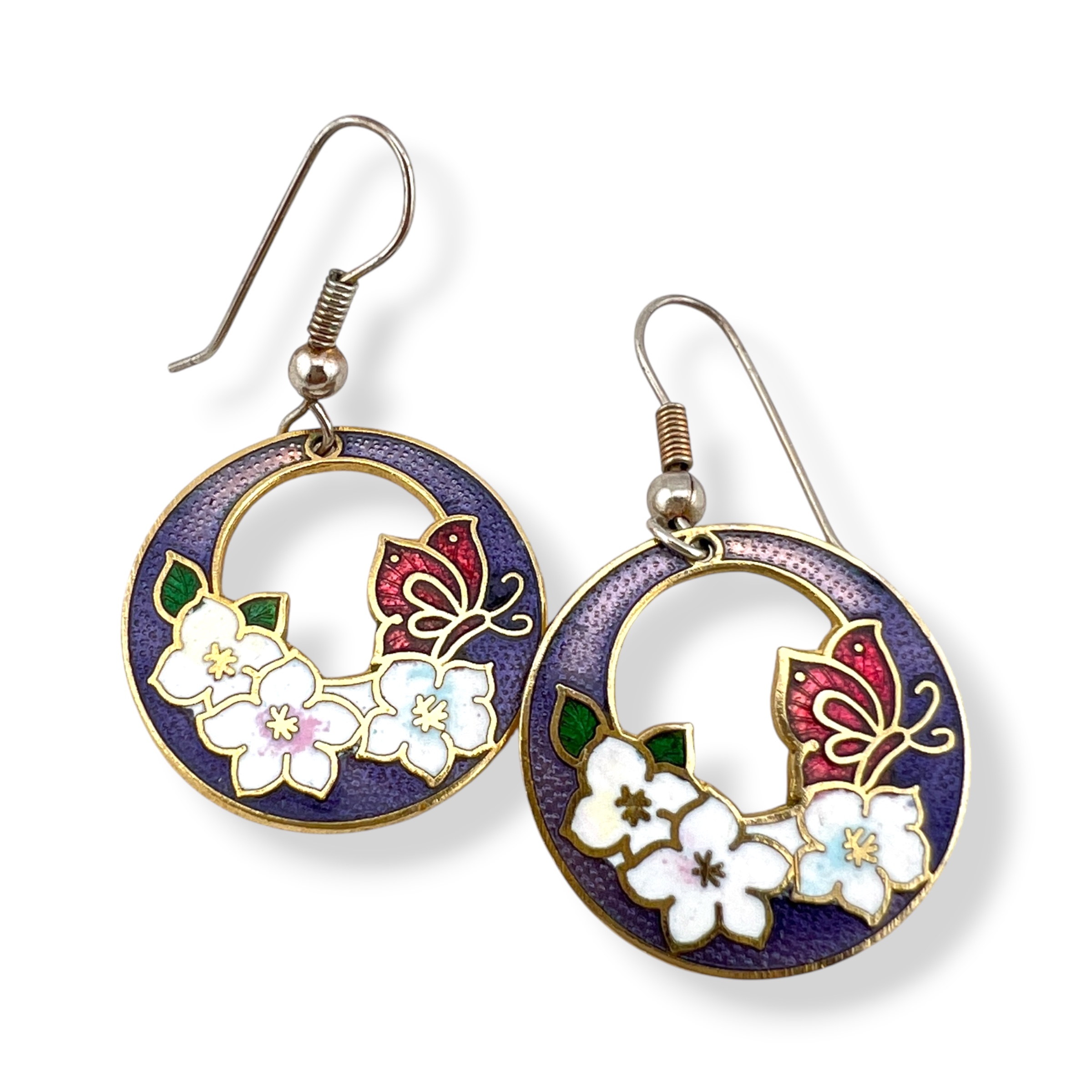 Vintažiniai Cloisonné auskarai – spalvotas pavasaris kiekvieną dieną