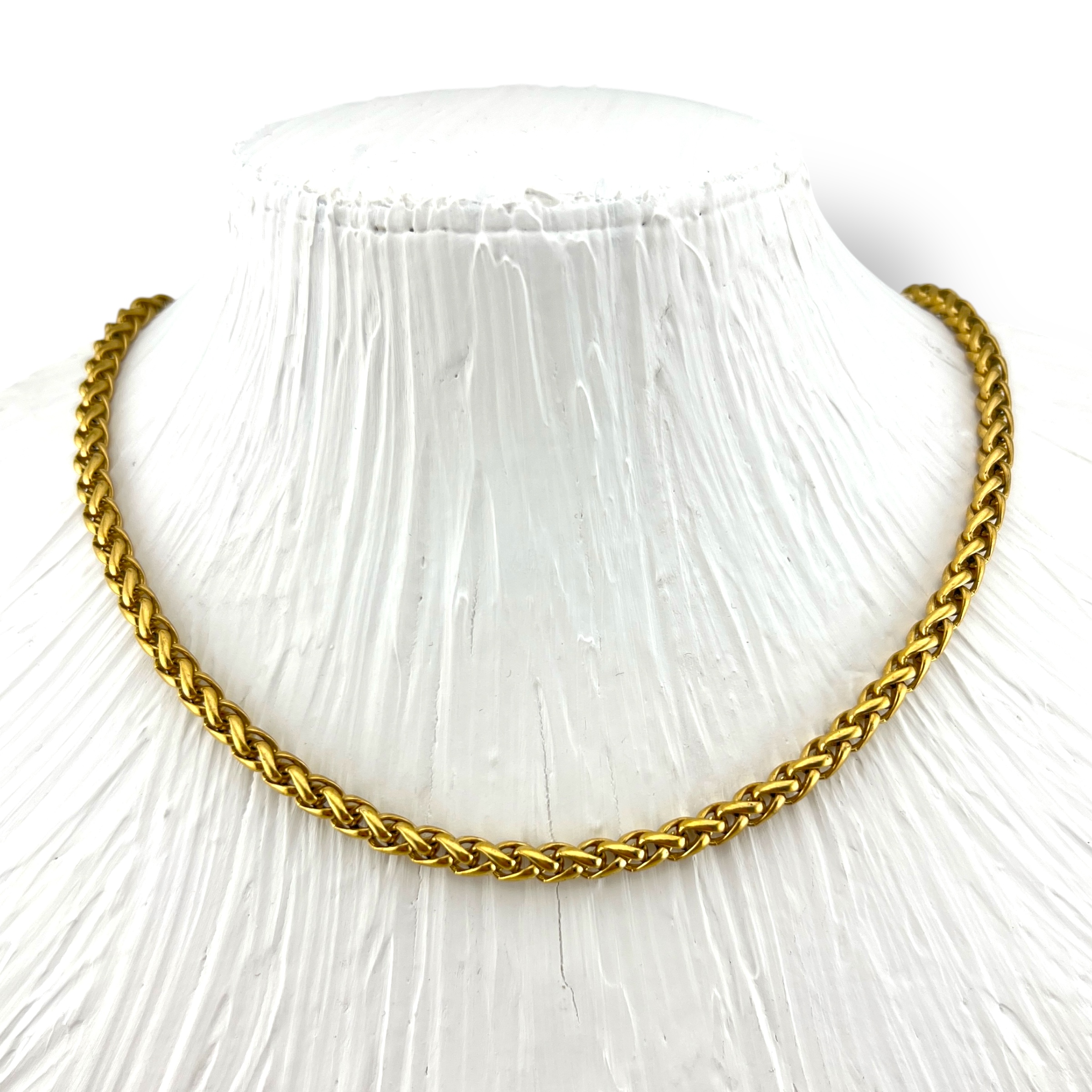 Aukso spalvos vintažinė „Wheat“ stiliaus grandinėlė