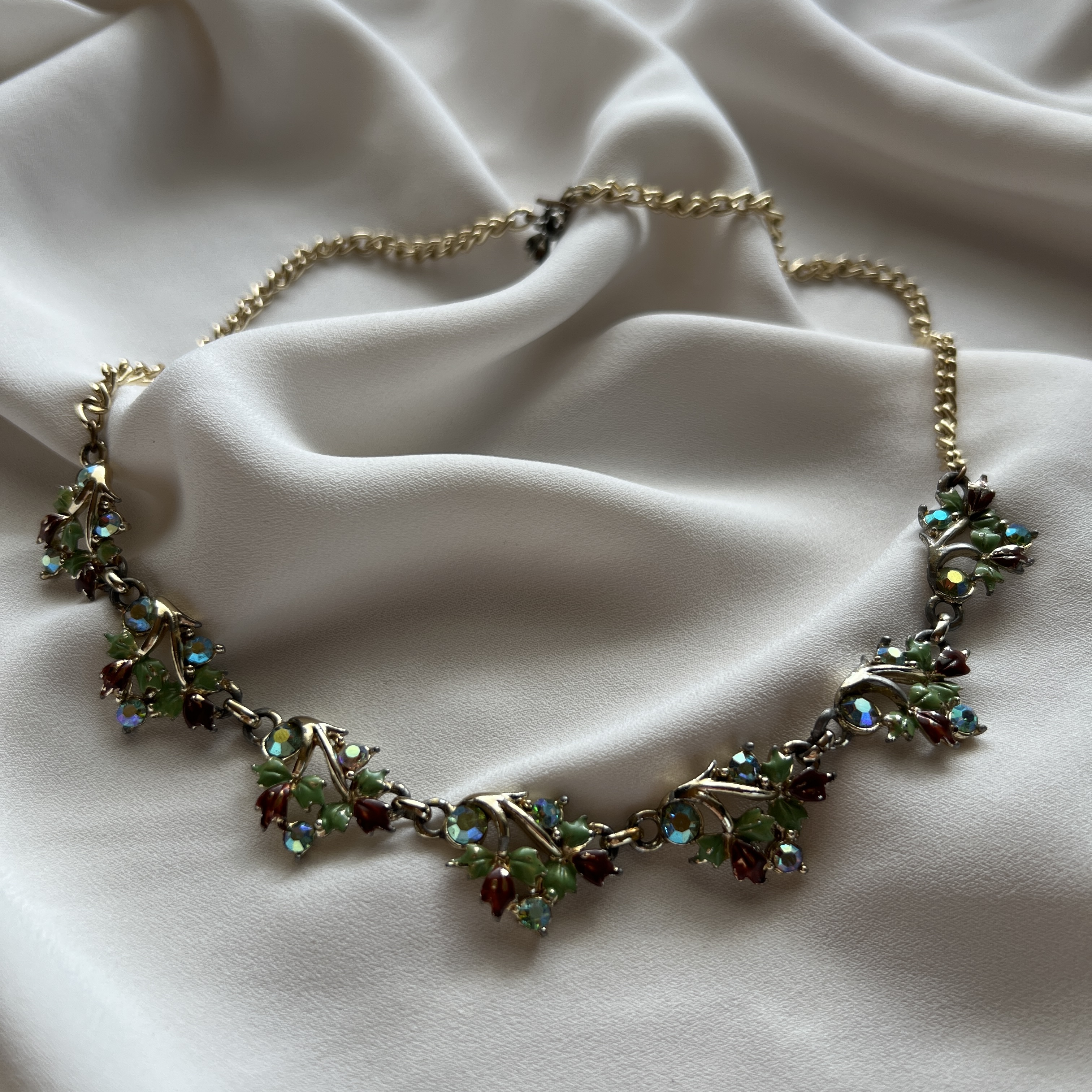 Vintažinis auksu dengtas choker tipo kaklo papuošalas