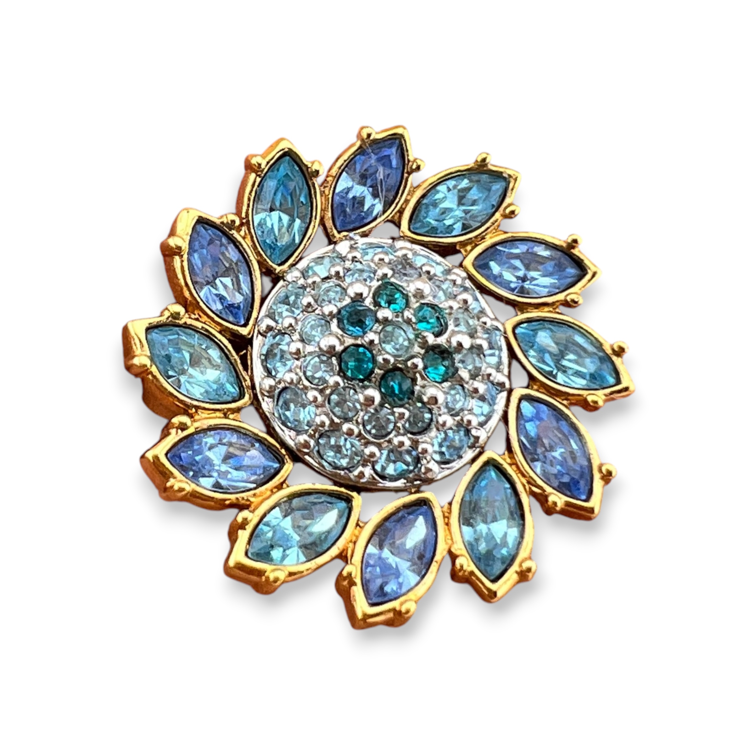 Vintažinė Swarovski saulėgrąžos sagė