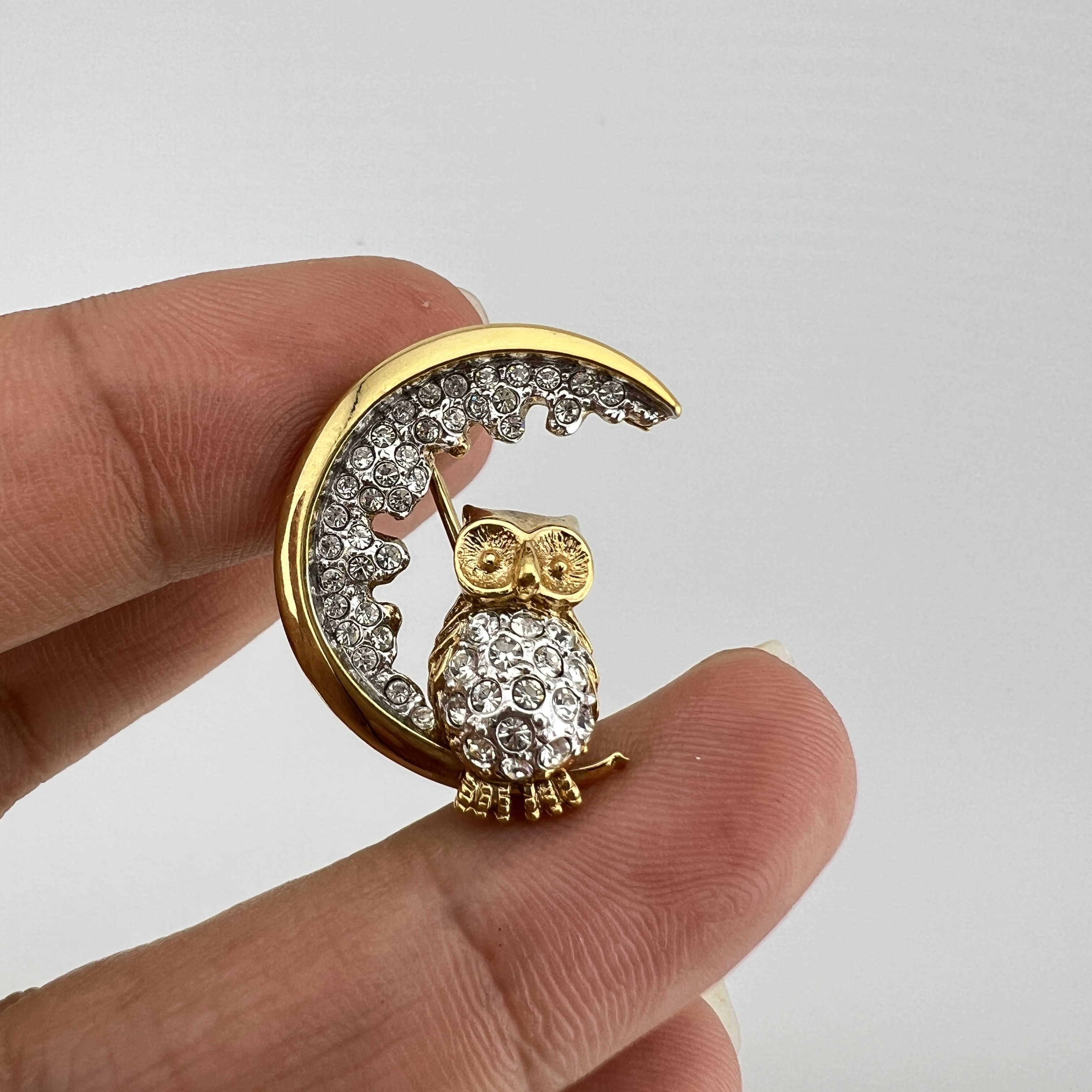 Vintažinė „Attwood & Sawyer“ segė „Išminties mėnulis“ ✨🦉🌙