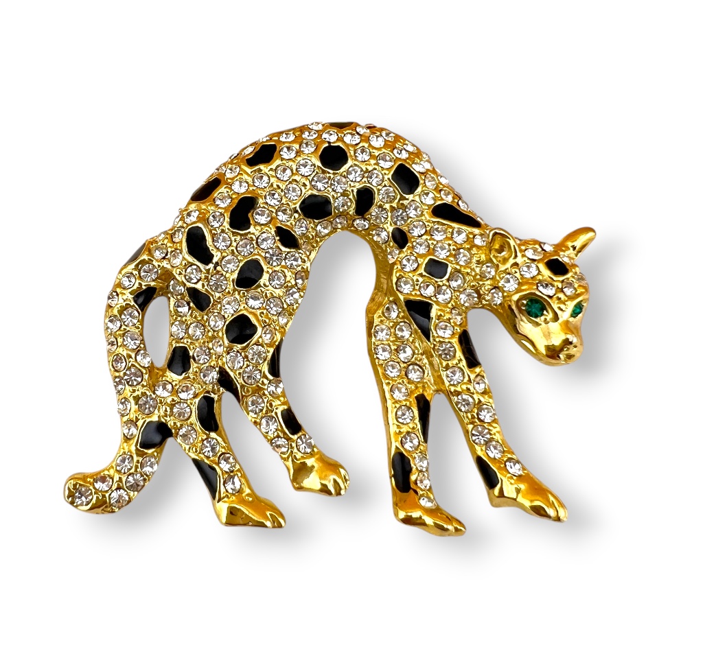 Vintažinė Sagė „Auksinis Leopardas“