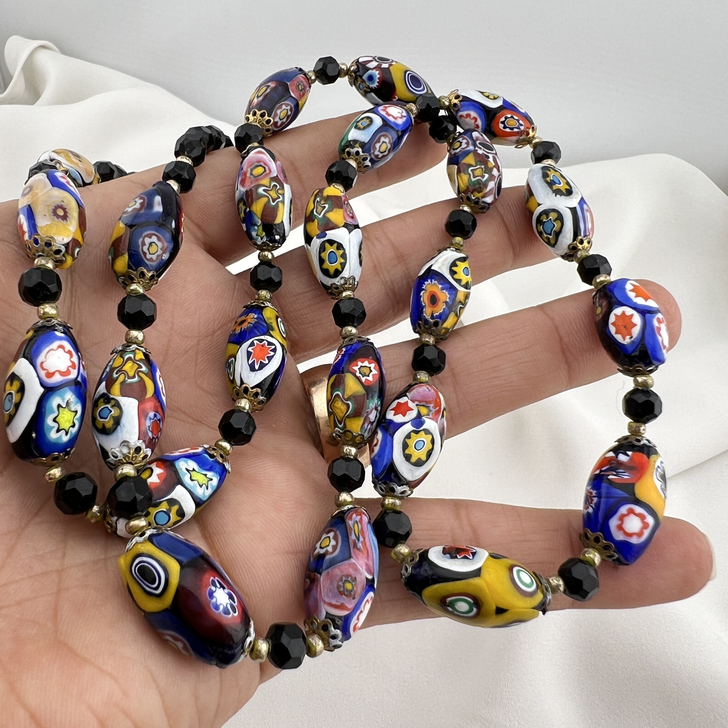 Vintažinis Murano stiklo vėrinys „Millefiori“ 🌸