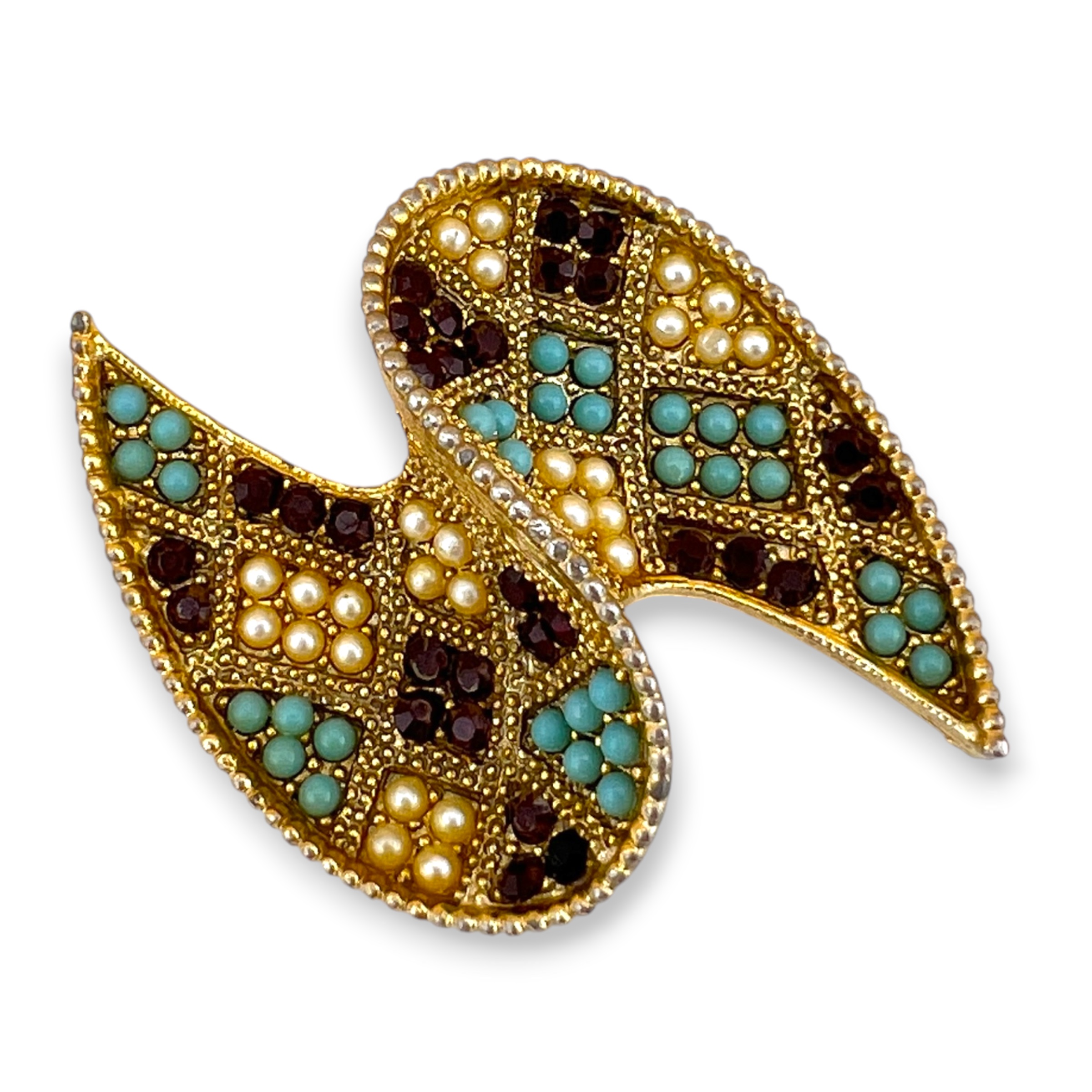 Vintažinė 1960s Capri geometrinė sagė