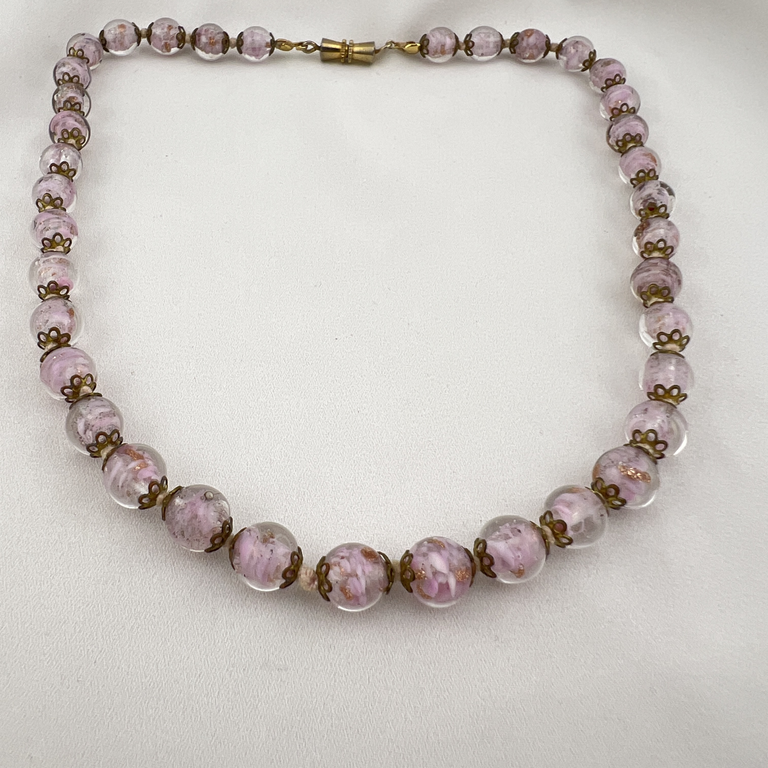 Vintažinis Murano stiklo vėrinys „Rausvasis debesis“ 🌸✨