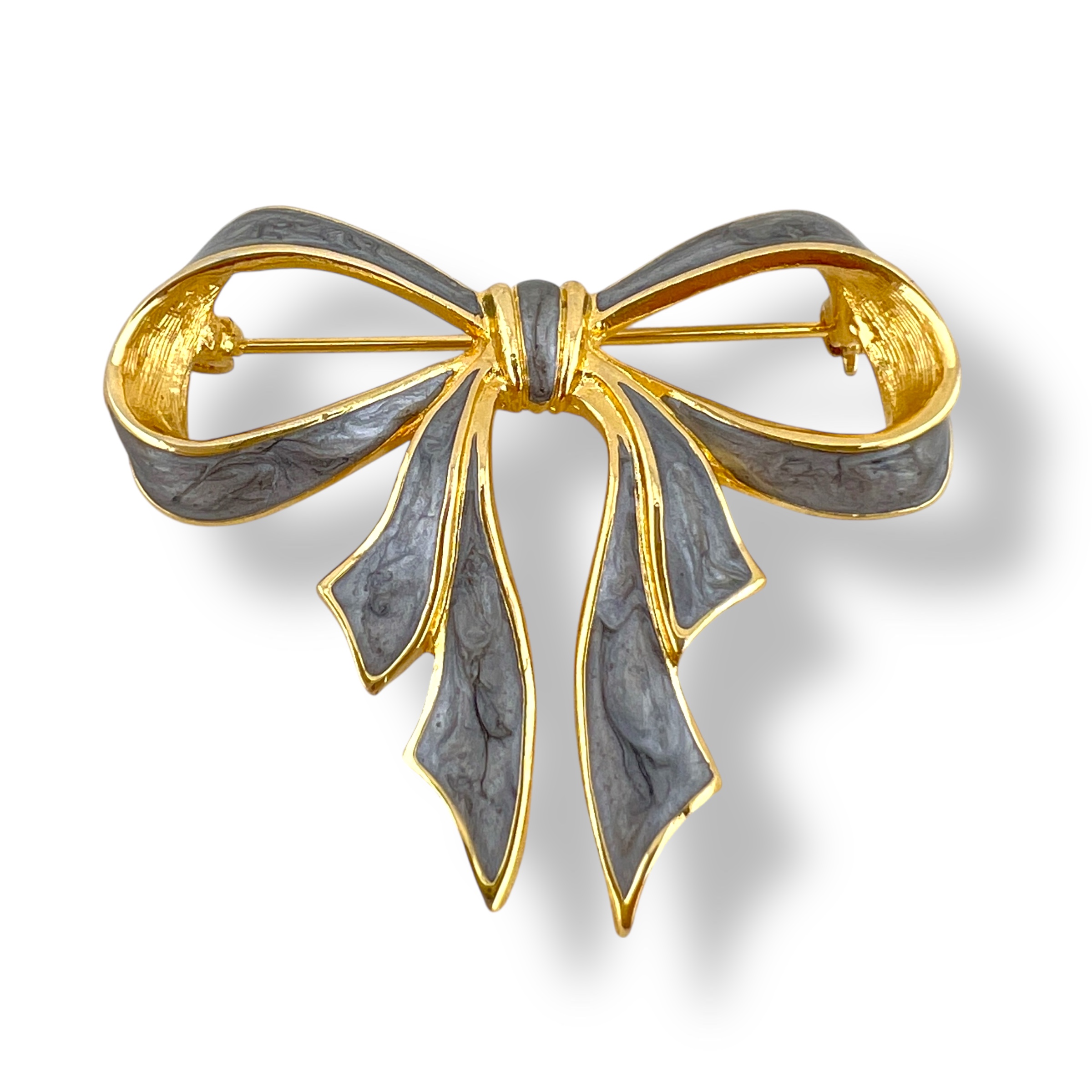 Vintažinė dviejų tonų kaspino sagė