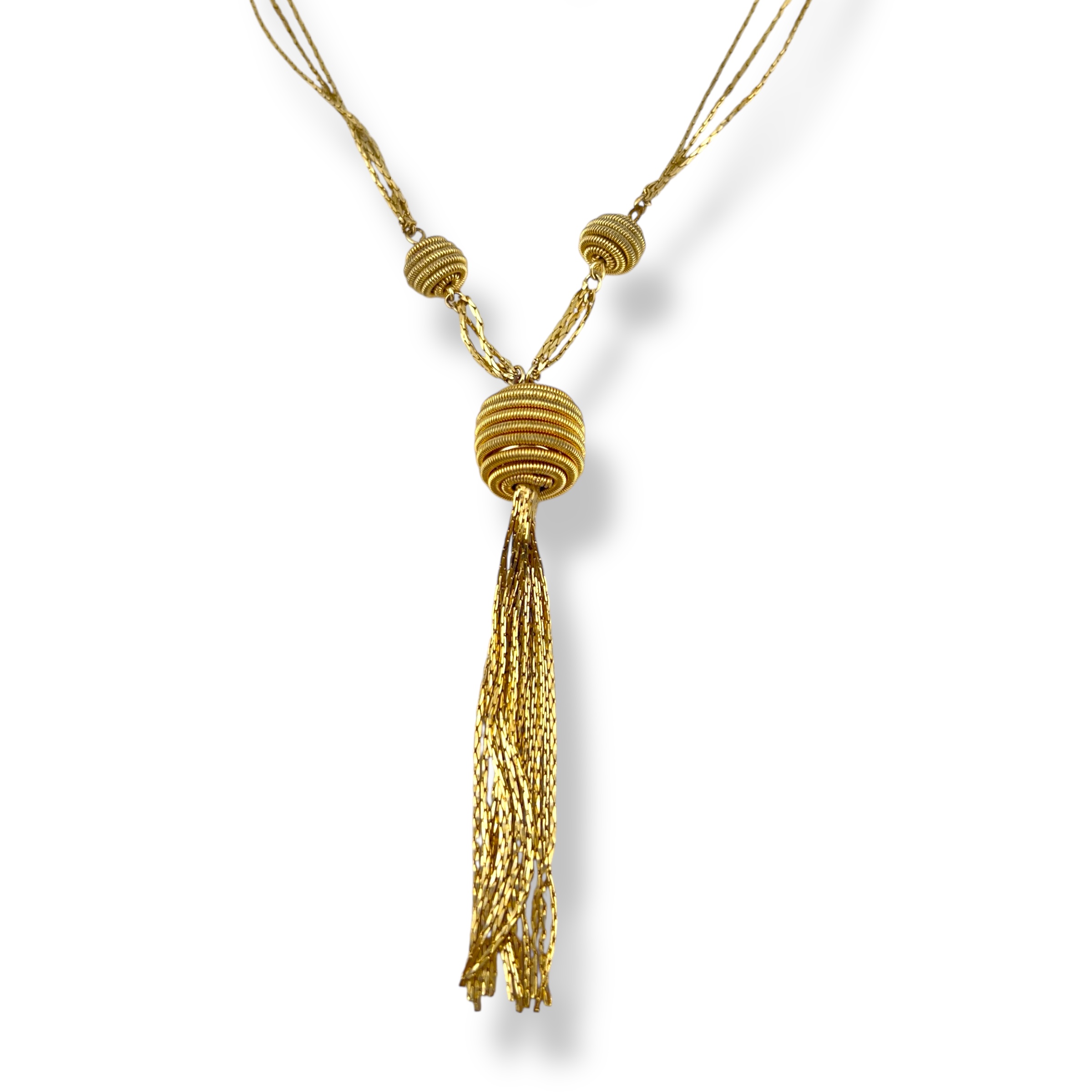 Aukso spalvos Monet vėrinys su kutu