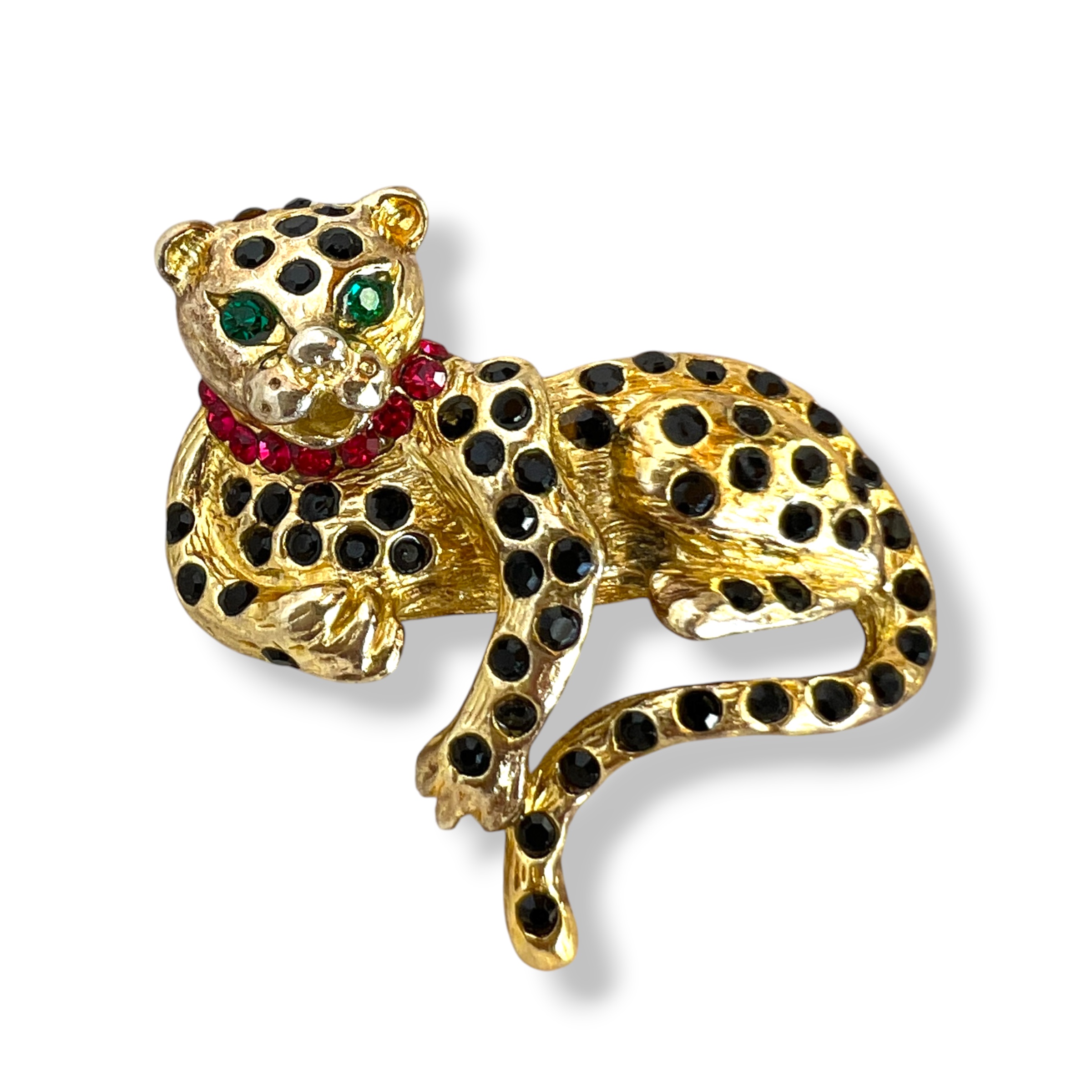 🐆 Kolekcinė sidabrinė (925) EJ leopardo sagė | 1970–1980 m. prabanga