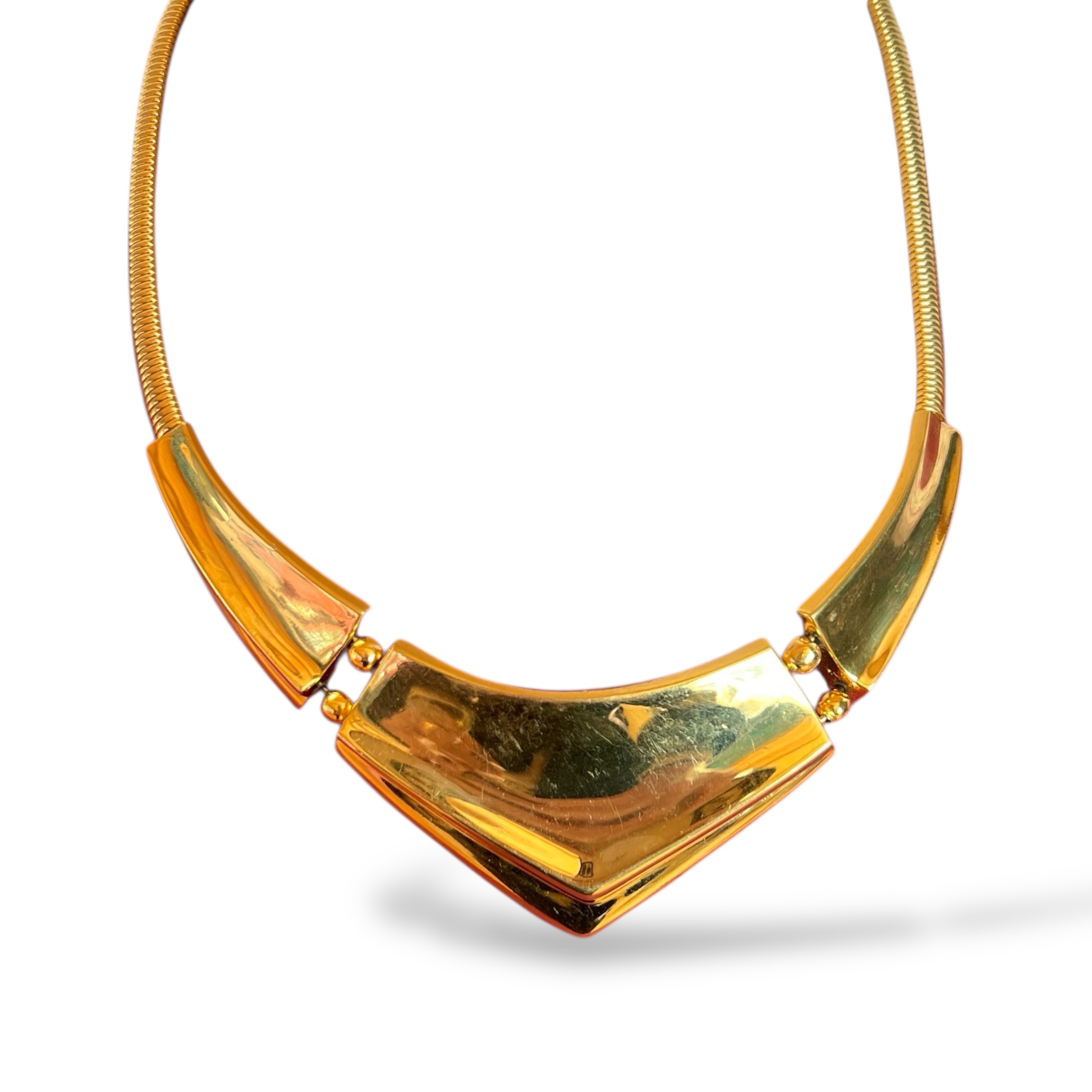 Vintažinis NAPIER auksuotas kaklo papuošalas (choker)