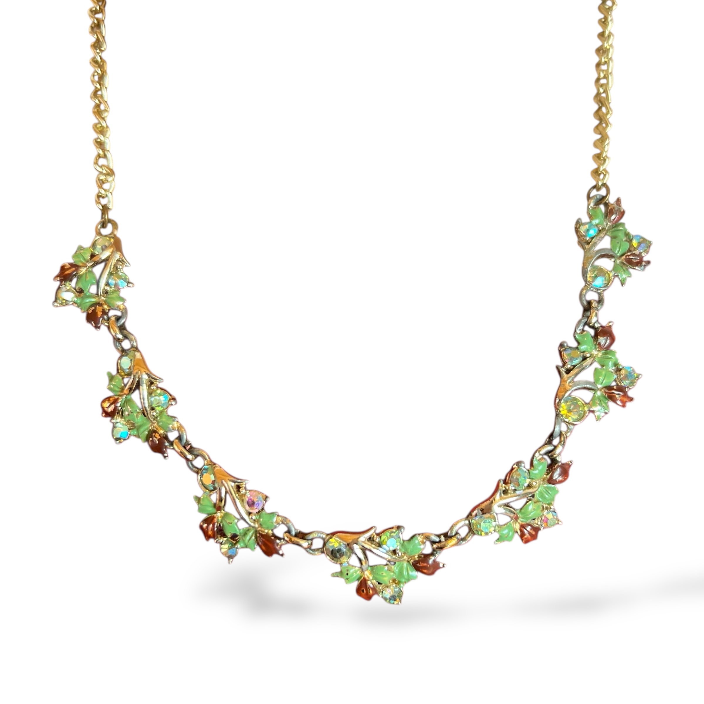 Vintažinis auksu dengtas choker tipo kaklo papuošalas