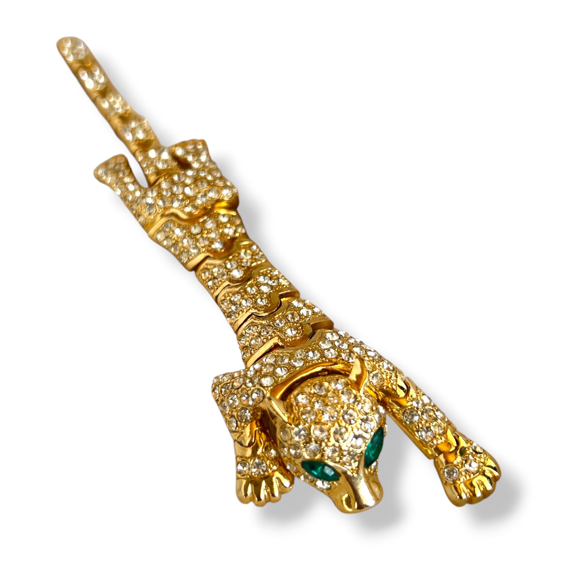 🐆 Kolekcinė vintažinė „Runway“ panteros sagė | įspūdingas peties akcentas (14 cm)