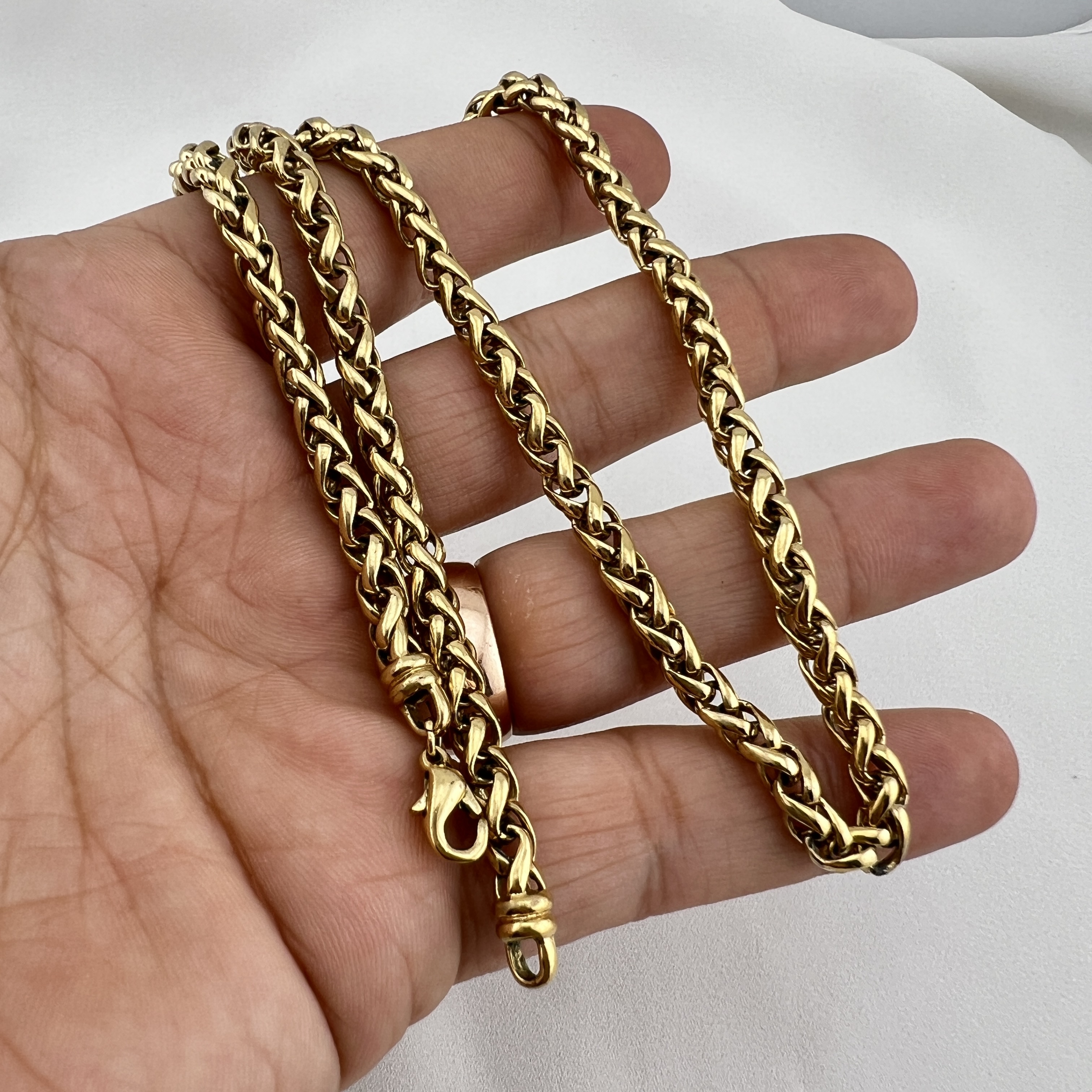 Aukso spalvos vintažinė „Wheat“ stiliaus grandinėlė