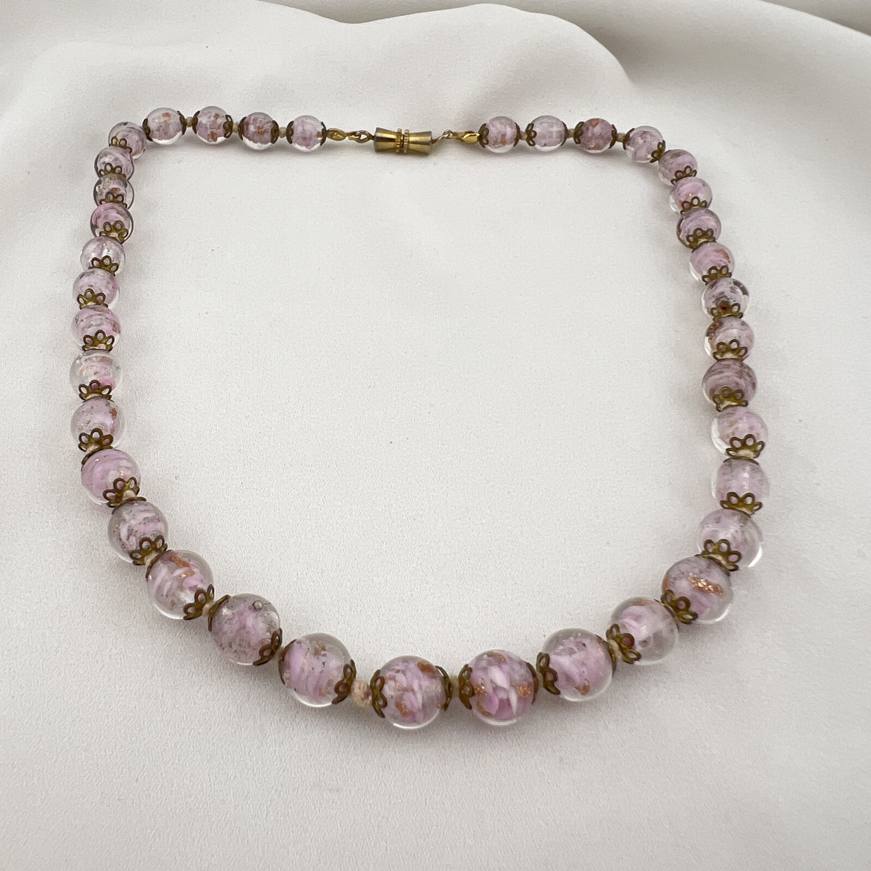 Vintažinis Murano stiklo vėrinys „Rausvasis debesis“ 🌸✨