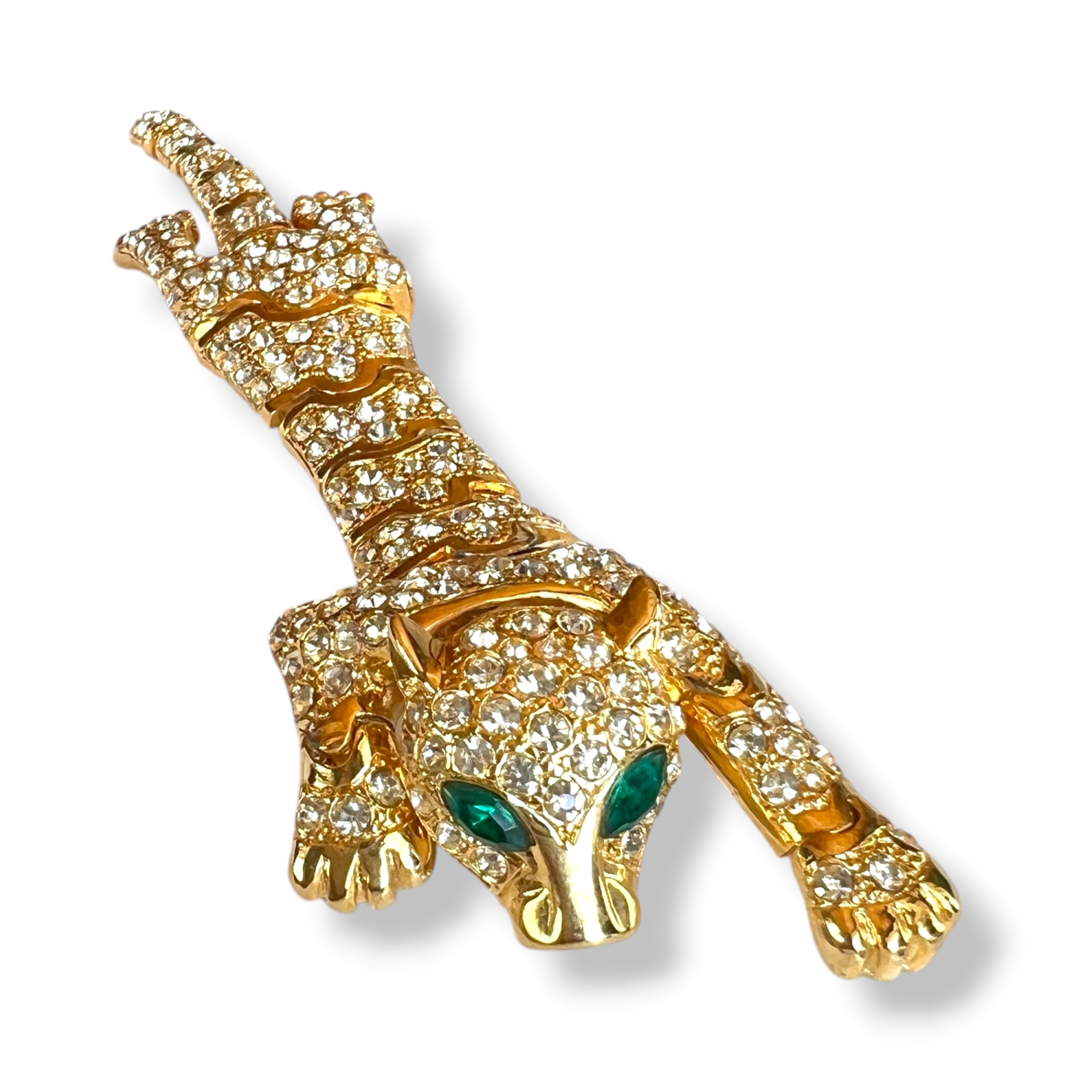 🐆 Kolekcinė vintažinė „Runway“ panteros sagė | įspūdingas peties akcentas (14 cm)