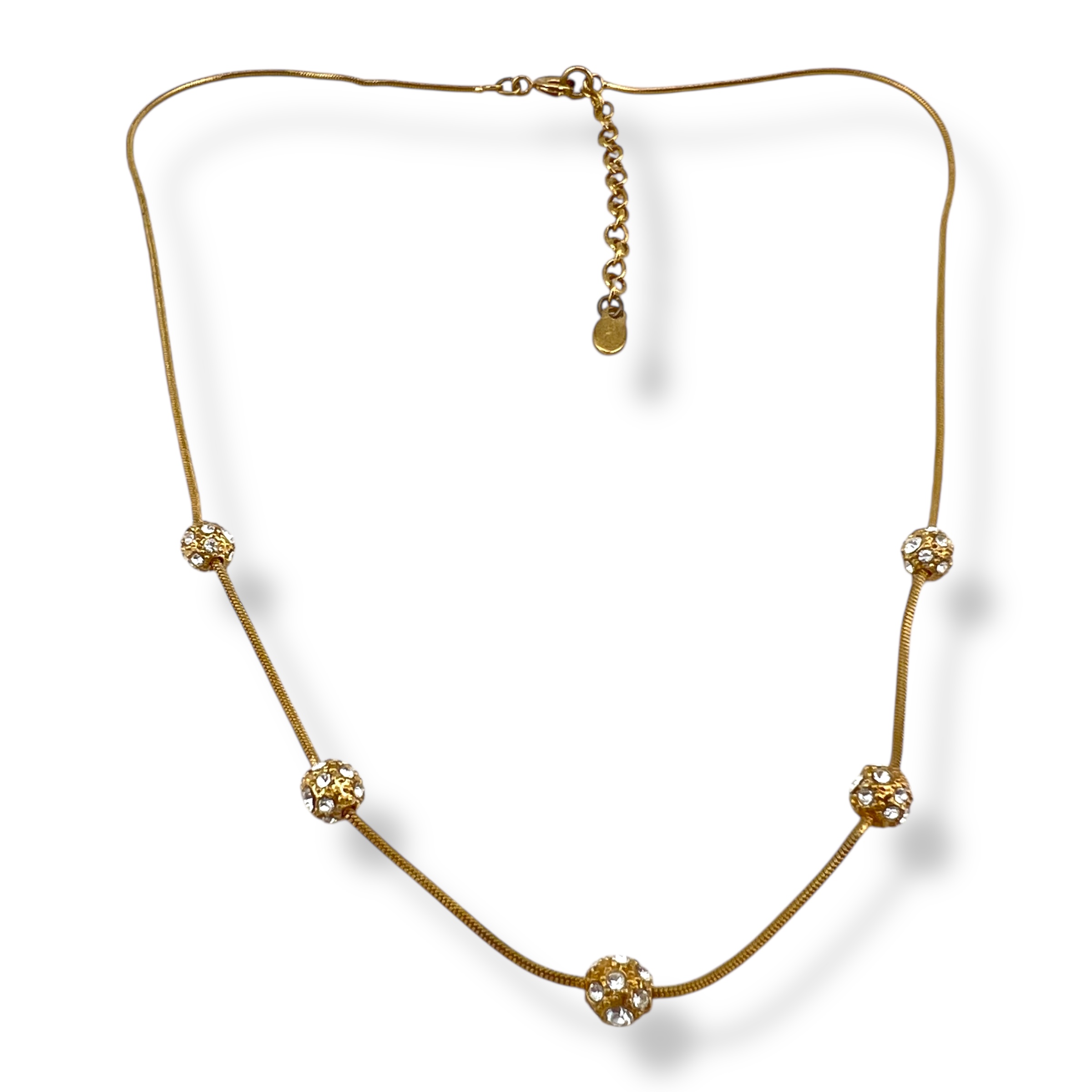 Aukso spalvos Monet vėrinys su kristalų burbuliukais