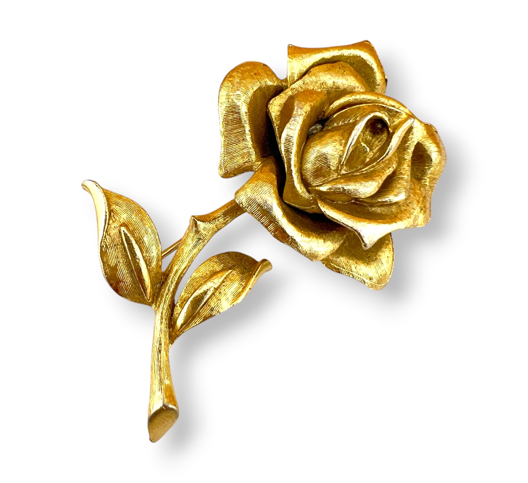 Vintažinė Sagė „Auksinė Rožė“