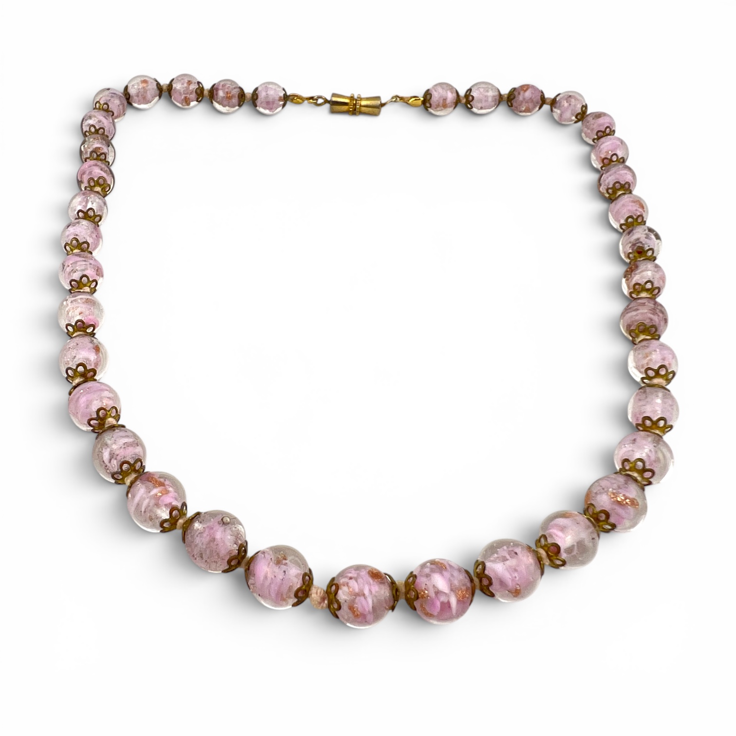 Vintažinis Murano stiklo vėrinys „Rausvasis debesis“ 🌸✨