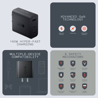 CMF by Nothing gan charger 140w Power  5 A 3 Port