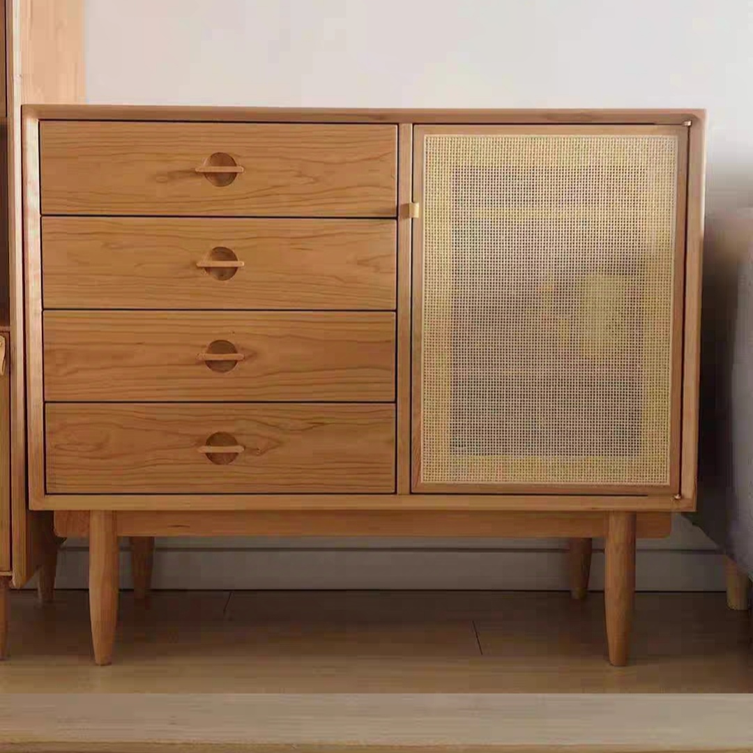 REEDA Rattan Wood Sideboard