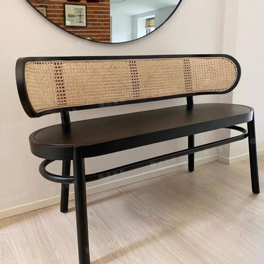 REEDA Rattan AshWood Bench Lounger 