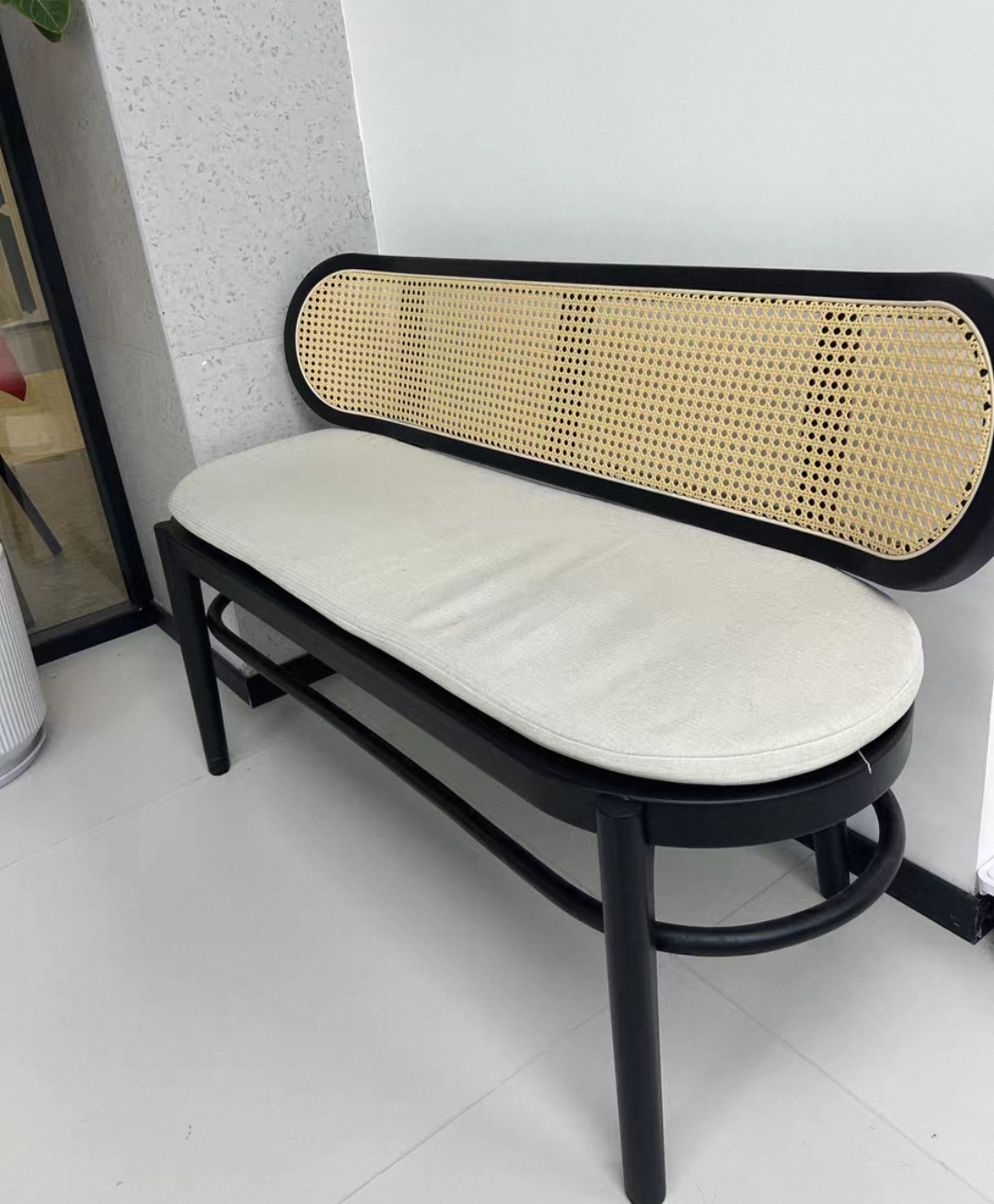 REEDA Rattan AshWood Bench Lounger 