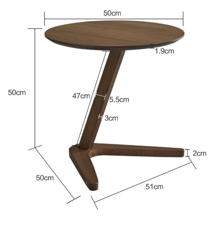  Walnut Accent Side Table