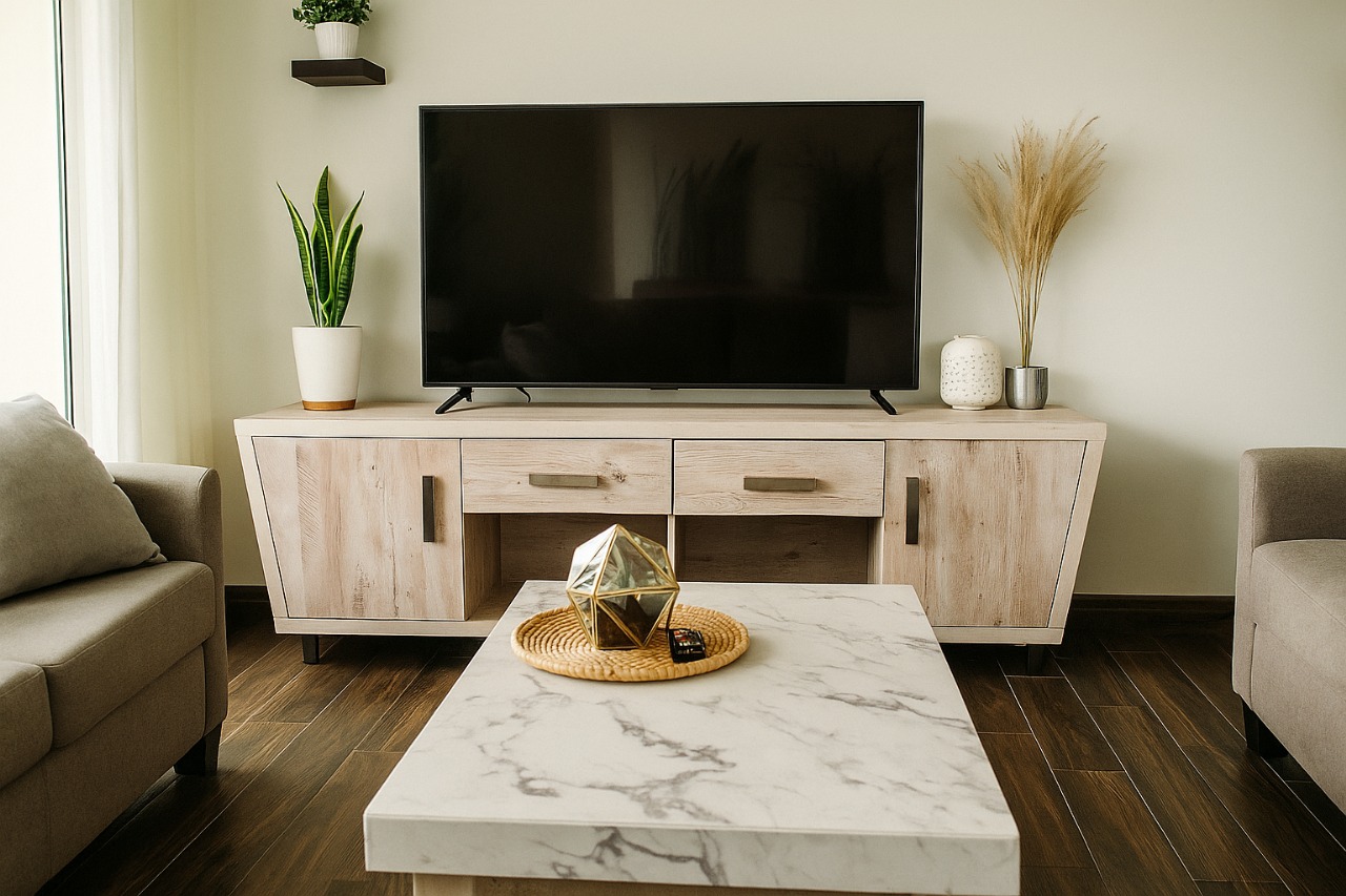 The Nova Crest - Modern Luxe TV Stand with Ample Storage