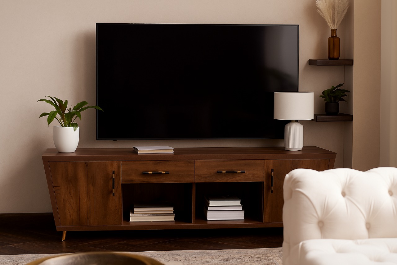 The Nova Crest - Modern Luxe TV Stand with Ample Storage