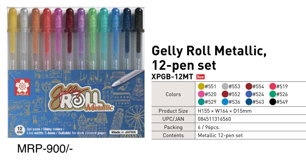 Gelly Roll Metallic, 12-pen set