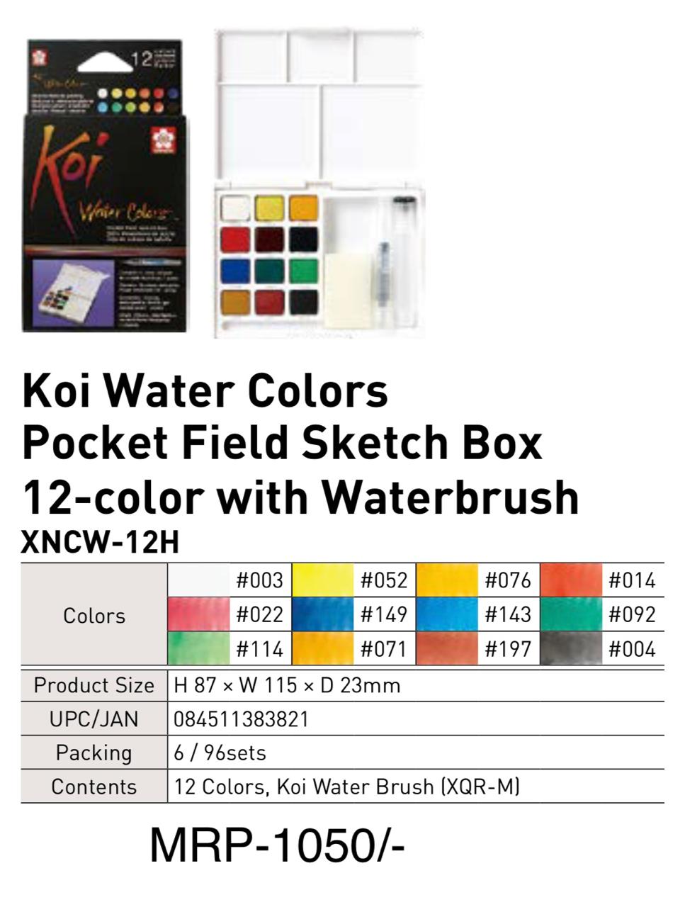 Koi Water Colors Pocket Field Sketch Box