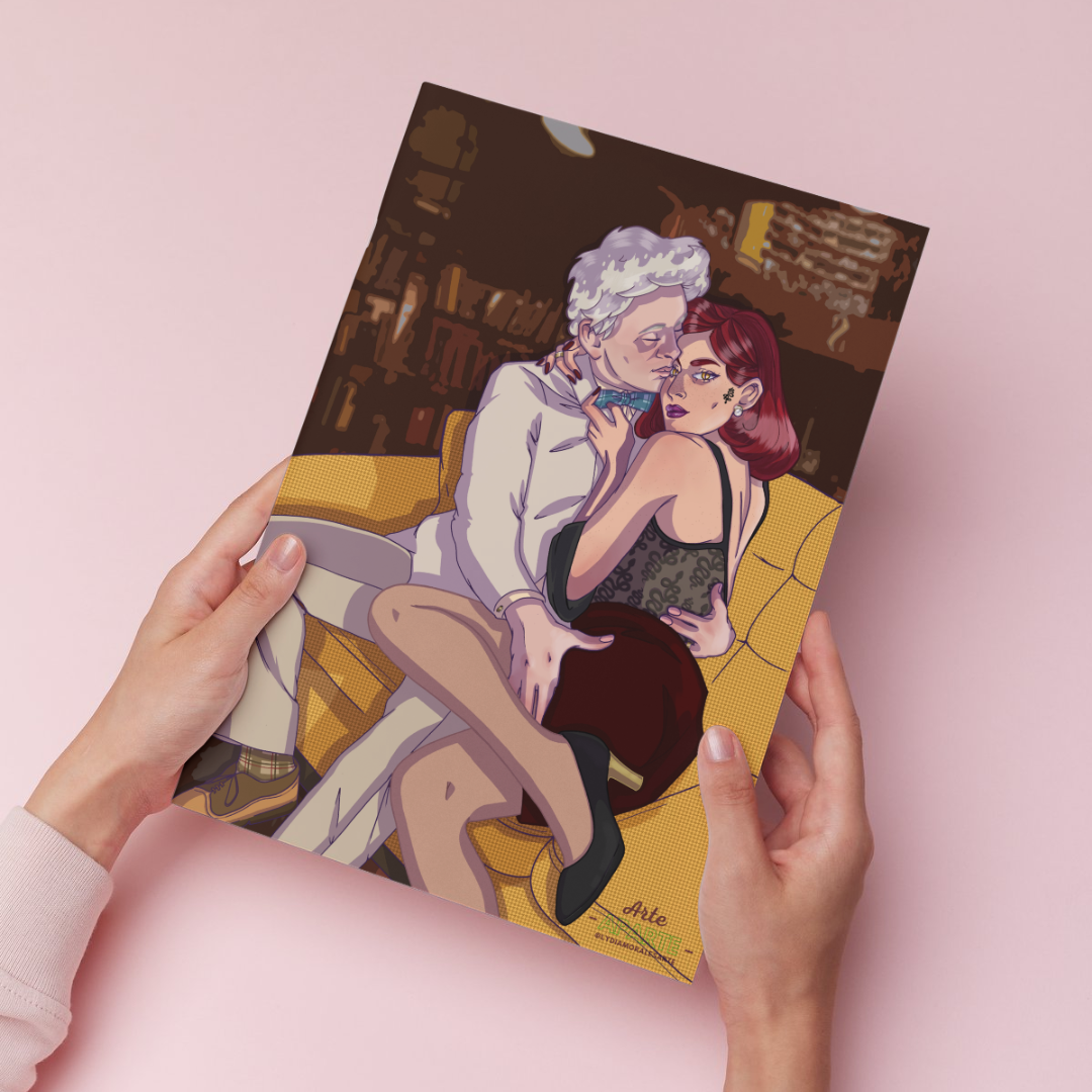 Lámina Aziraphale y fem Crowley
