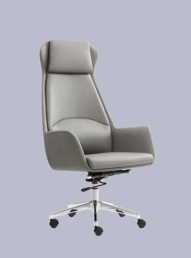  Executive High-Back Office Chair in Sleek Grey - Premium Comfort for CEOs & Professionals