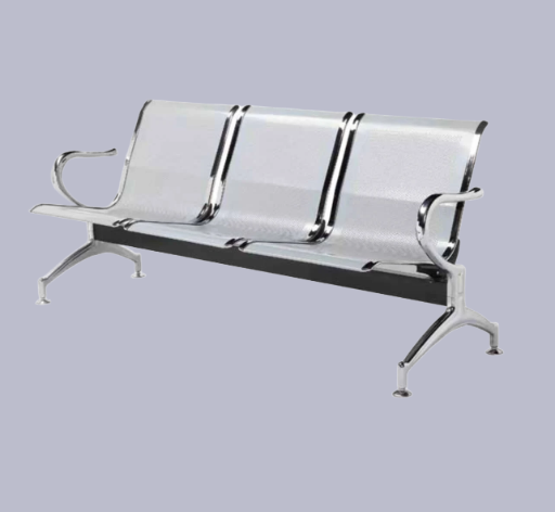 Durable 3-Seater Metal Waiting Area Bench