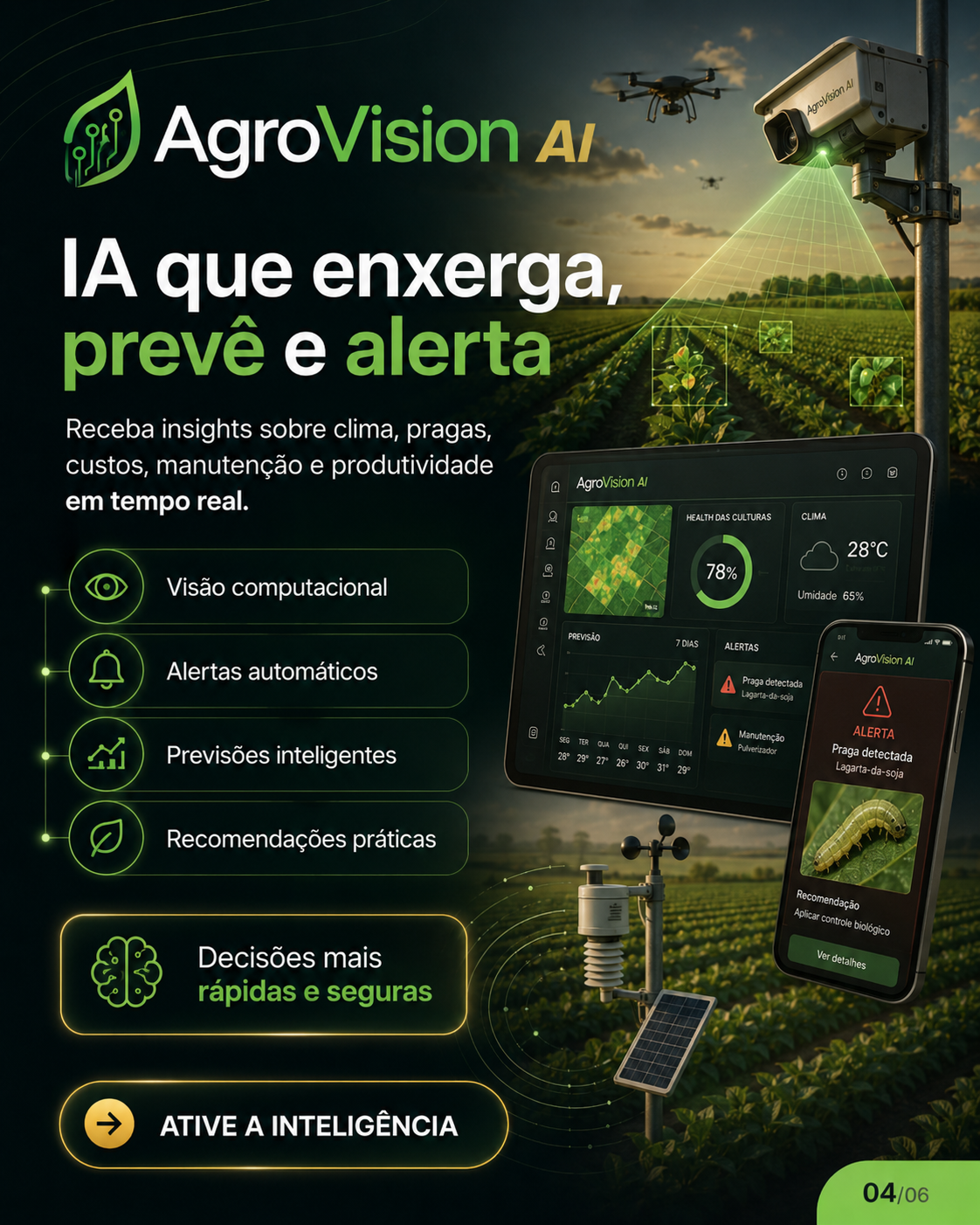 Plataforma inteligente para gestão rural, automação, monitoramento e tomada de decisão no campo.