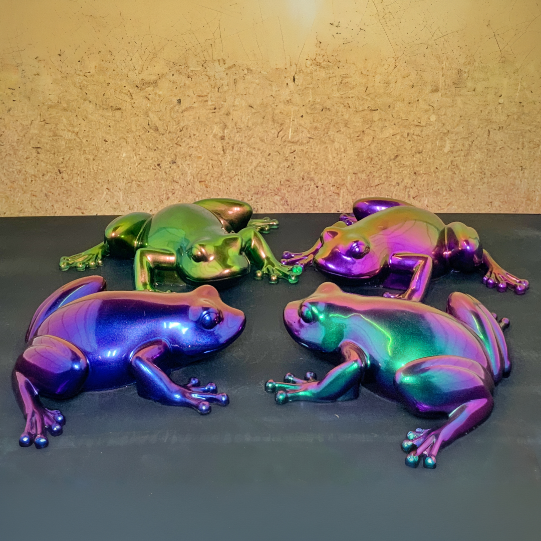Iridescent Resin Frog Figurine