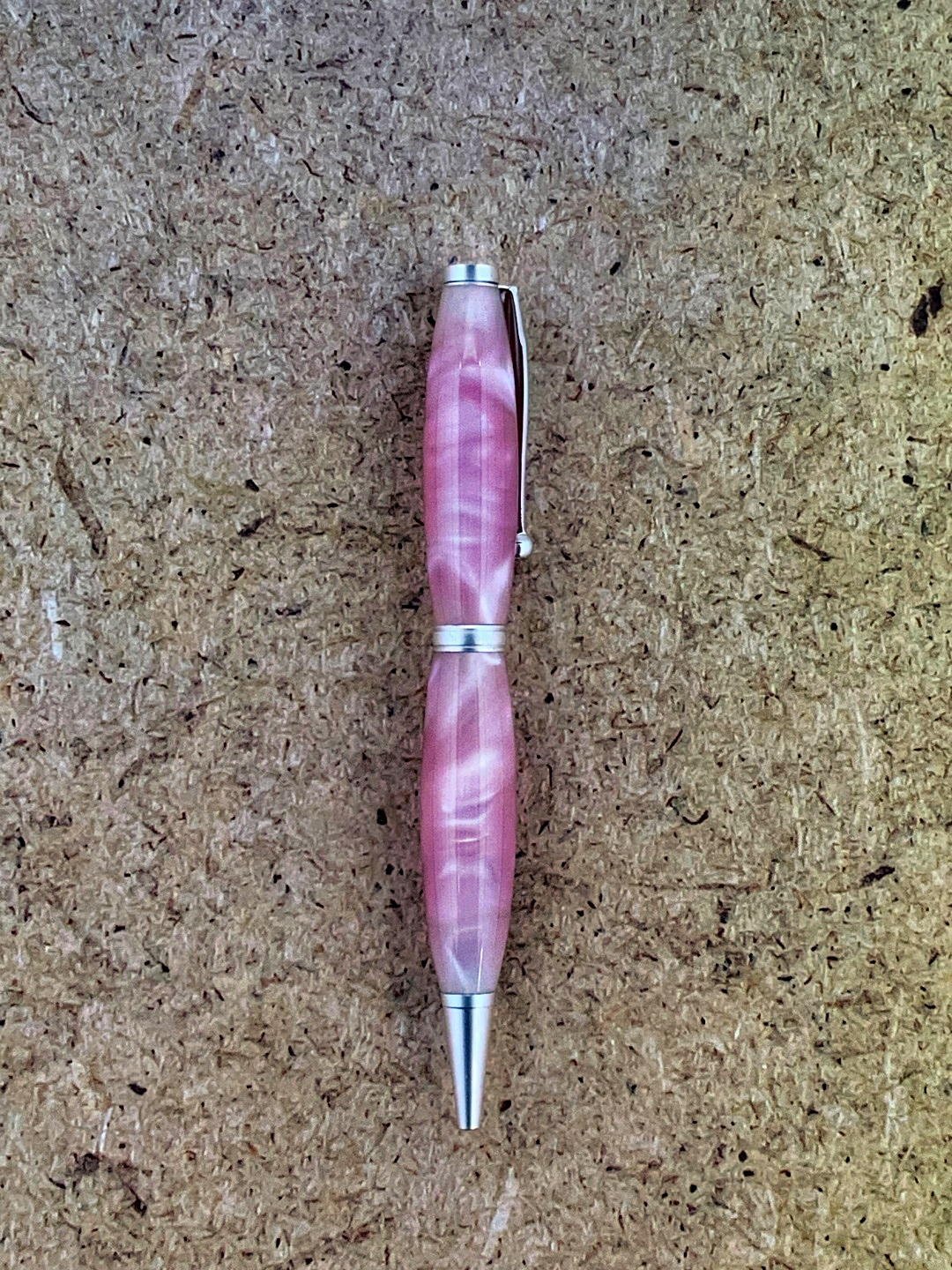 Elegant Pink Swirl Twist Ballpoint Pen