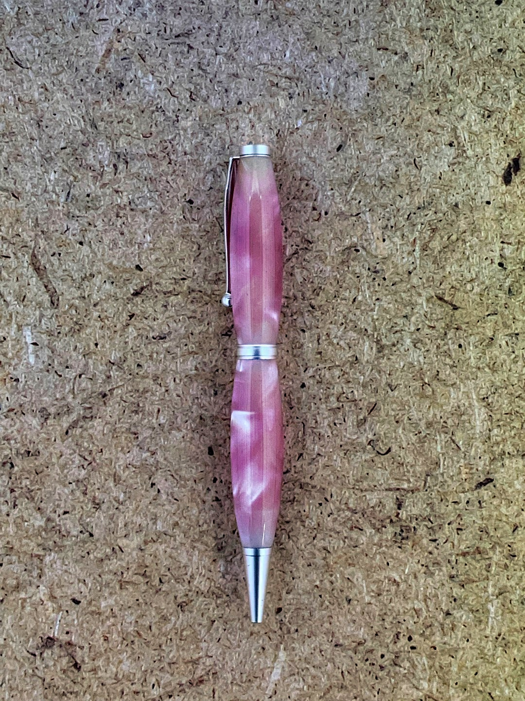 Elegant Pink Swirl Twist Ballpoint Pen