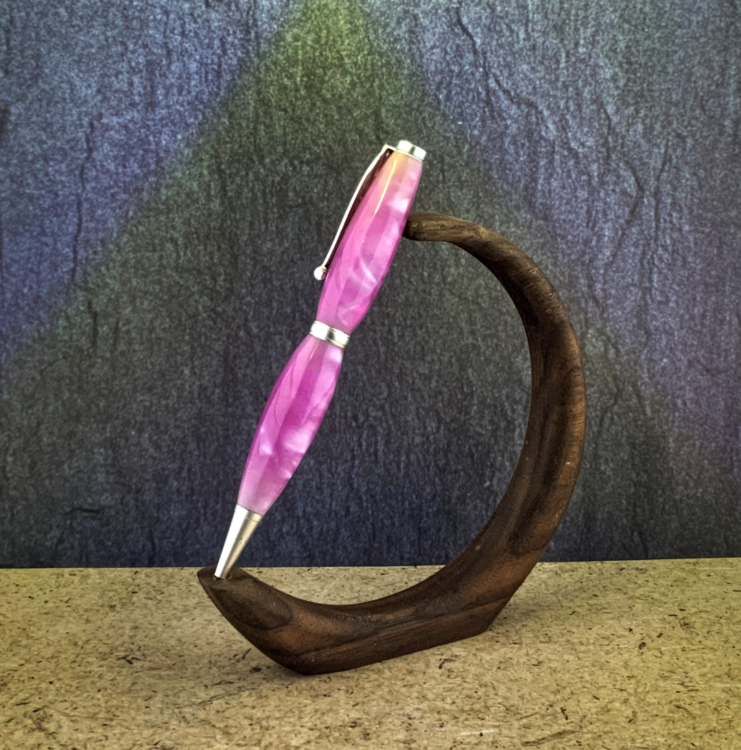 Elegant Pink Swirl Twist Ballpoint Pen
