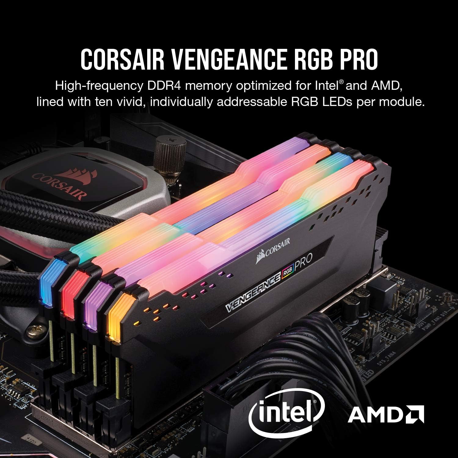 Corsair Vengeance CMW16GX4M2C3200C16 módulo de - Memoria (16 GB, 2 x 8 GB, DDR4, 3200 MHz, 288-pin DIMM, Negro)