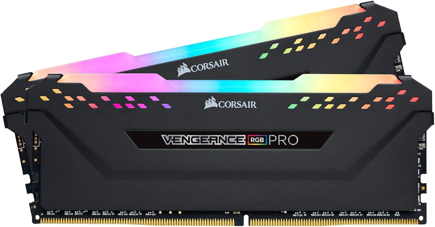 Corsair Vengeance CMW16GX4M2C3200C16 módulo de - Memoria (16 GB, 2 x 8 GB, DDR4, 3200 MHz, 288-pin DIMM, Negro)