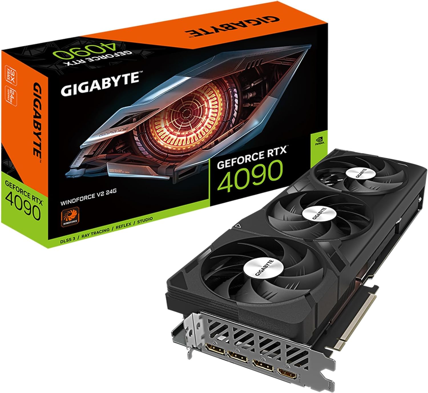 GIGABYTE GeForce RTX 4090 Gaming OC 24G, 3 Ventiladores WINDFORCE, 24 GB 384 bits GDDR6X, GV-N4090GAMING OC-24GD Tarjeta de Video
