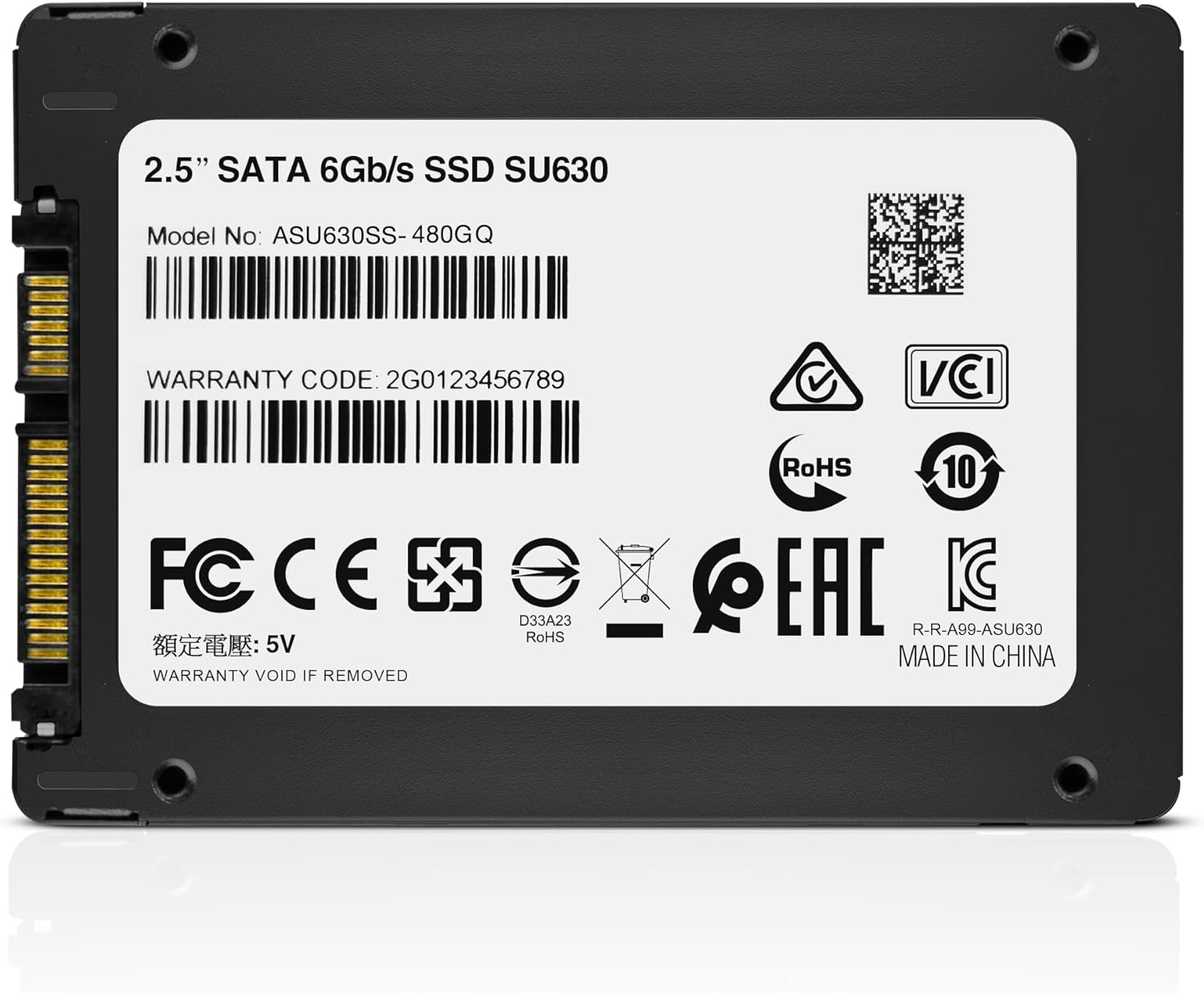 ADATA Unidad de Estado Sólido SSD SU630 480 GB 3D NAND , SATA III,QLC,2.5",520 MB/s de lectura y 450 MB/s de escritura
