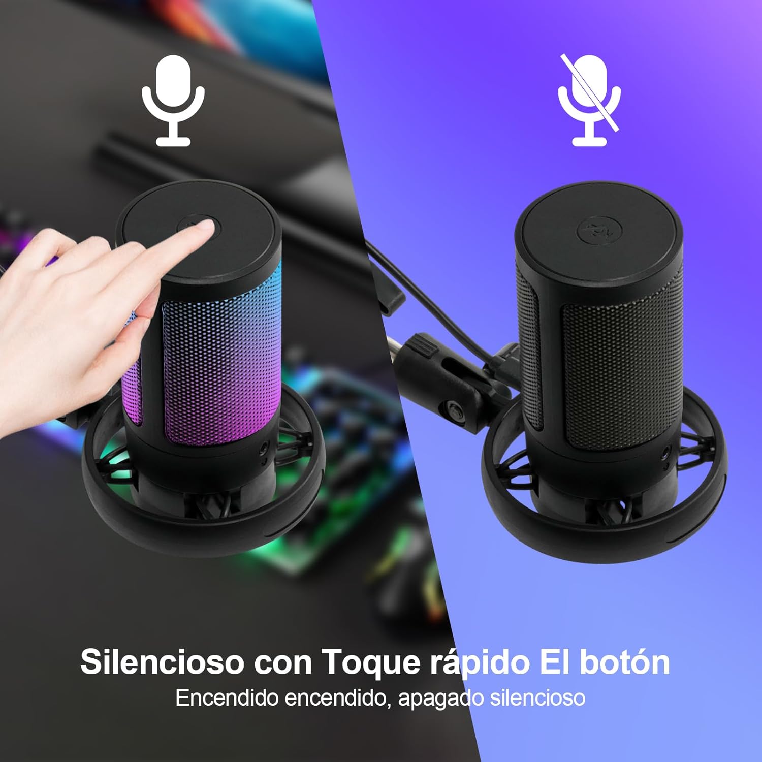 SPOWAY Micrófono USB para Gamer,