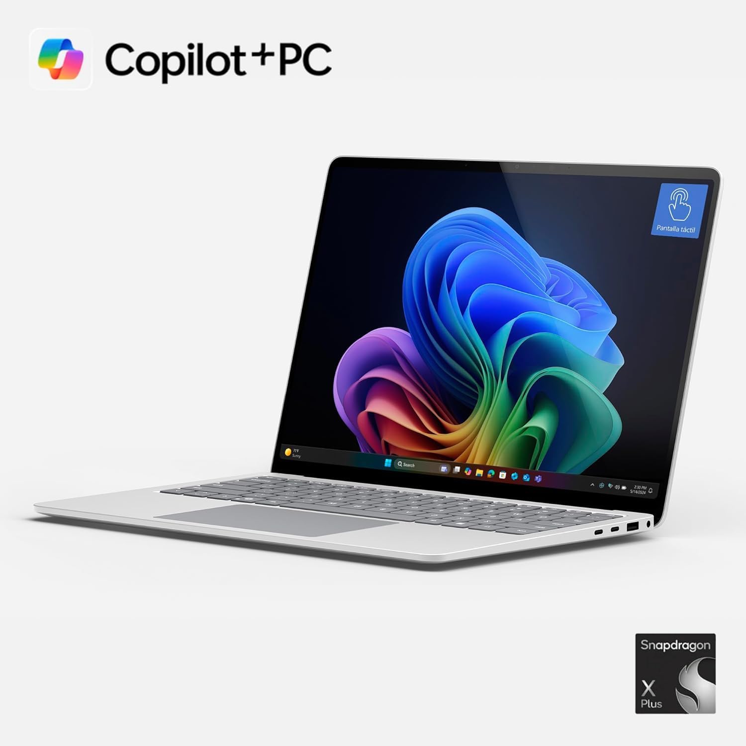 Microsoft Surface Laptop Copilot+ PC Snapdragon X Plus 16GB RAM 256GB SSD Pantalla tactil 13.8i Color Platino