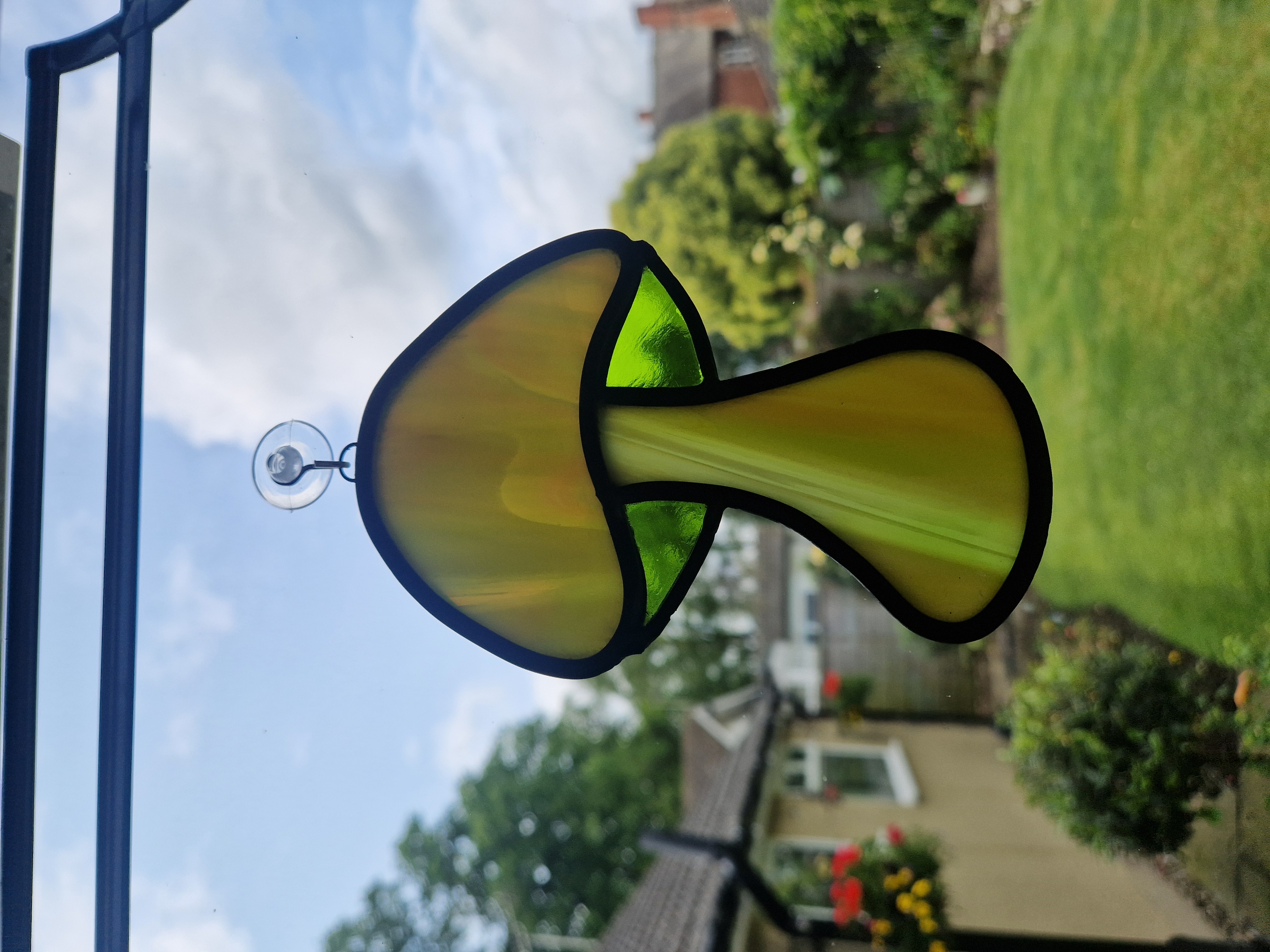 Large Stained Glass Mushroom Suncatcher