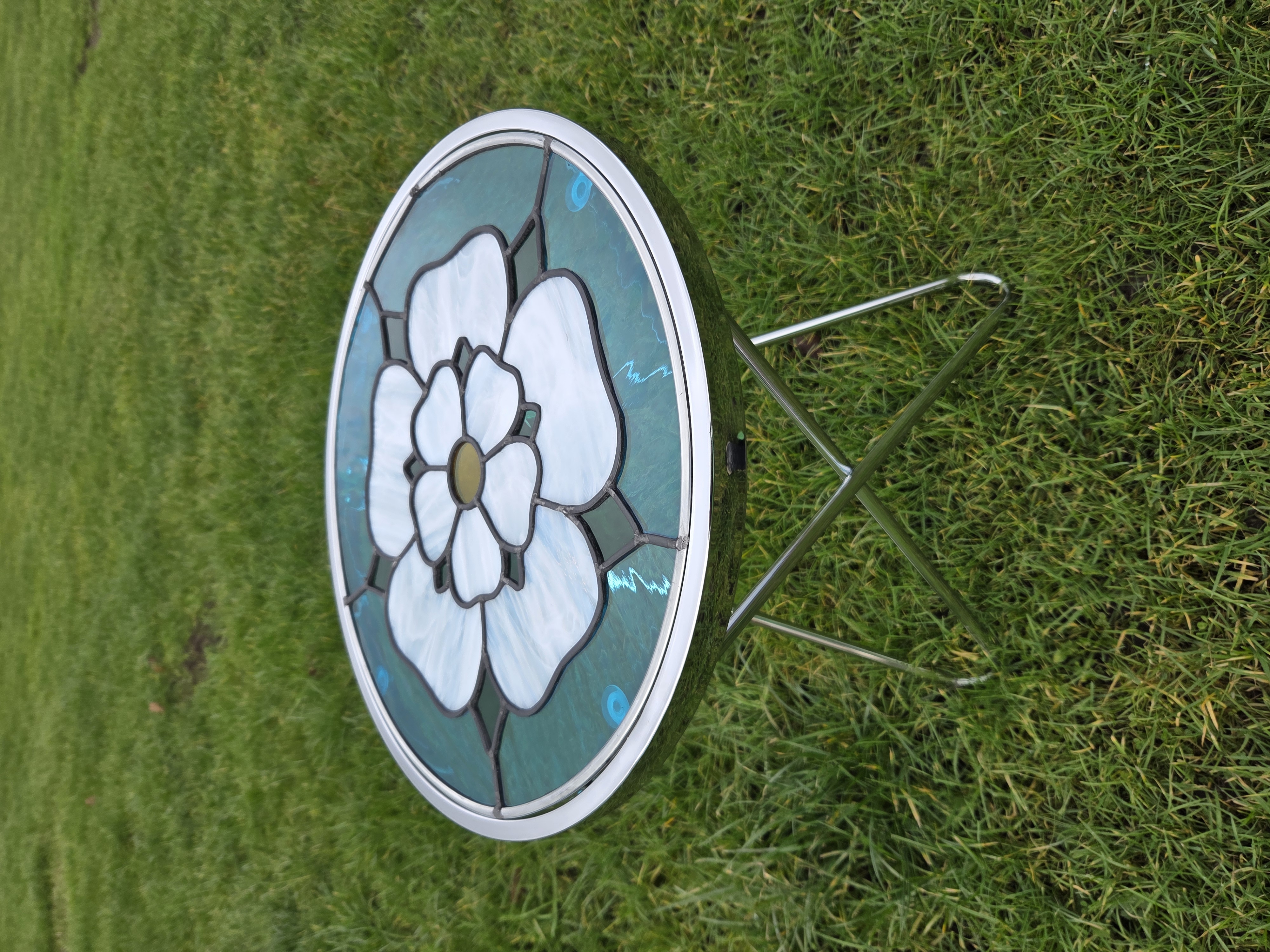 Stained Glass Yorkshire Rose Table