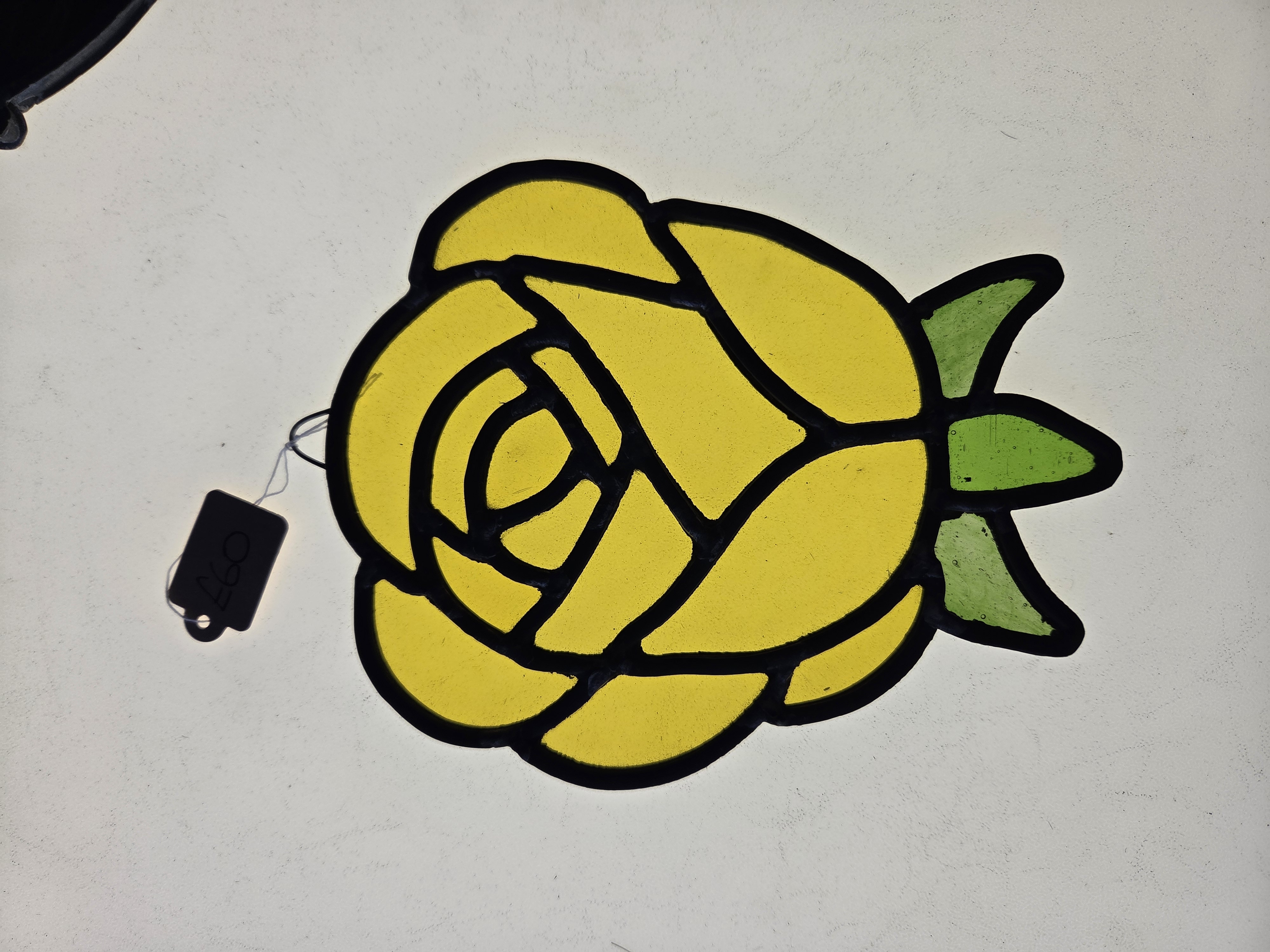 Stained Glass Rose Suncatcher