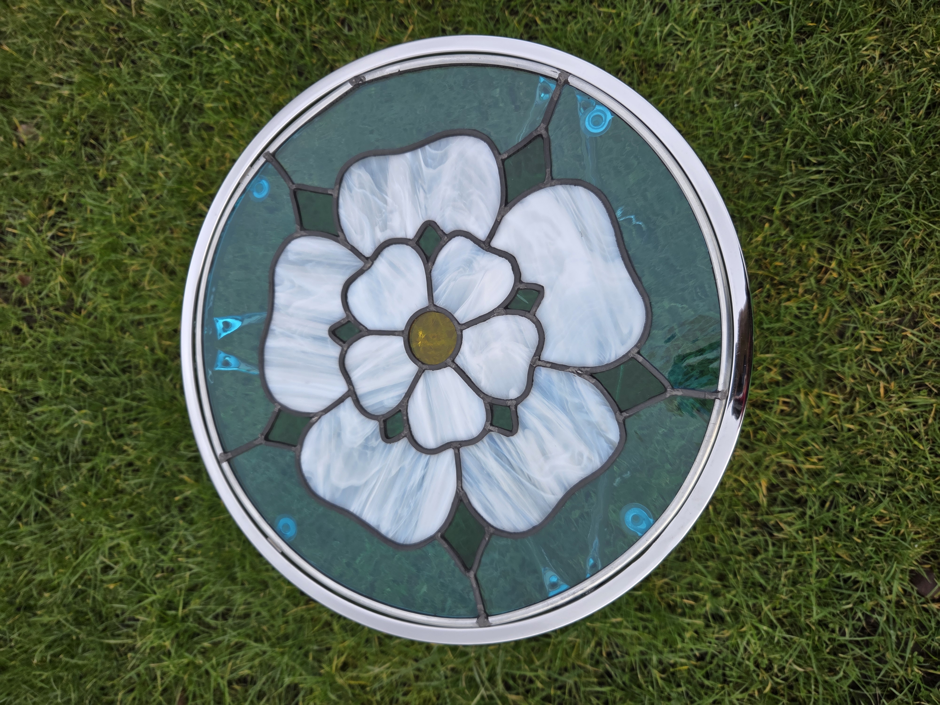 Stained Glass Yorkshire Rose Table