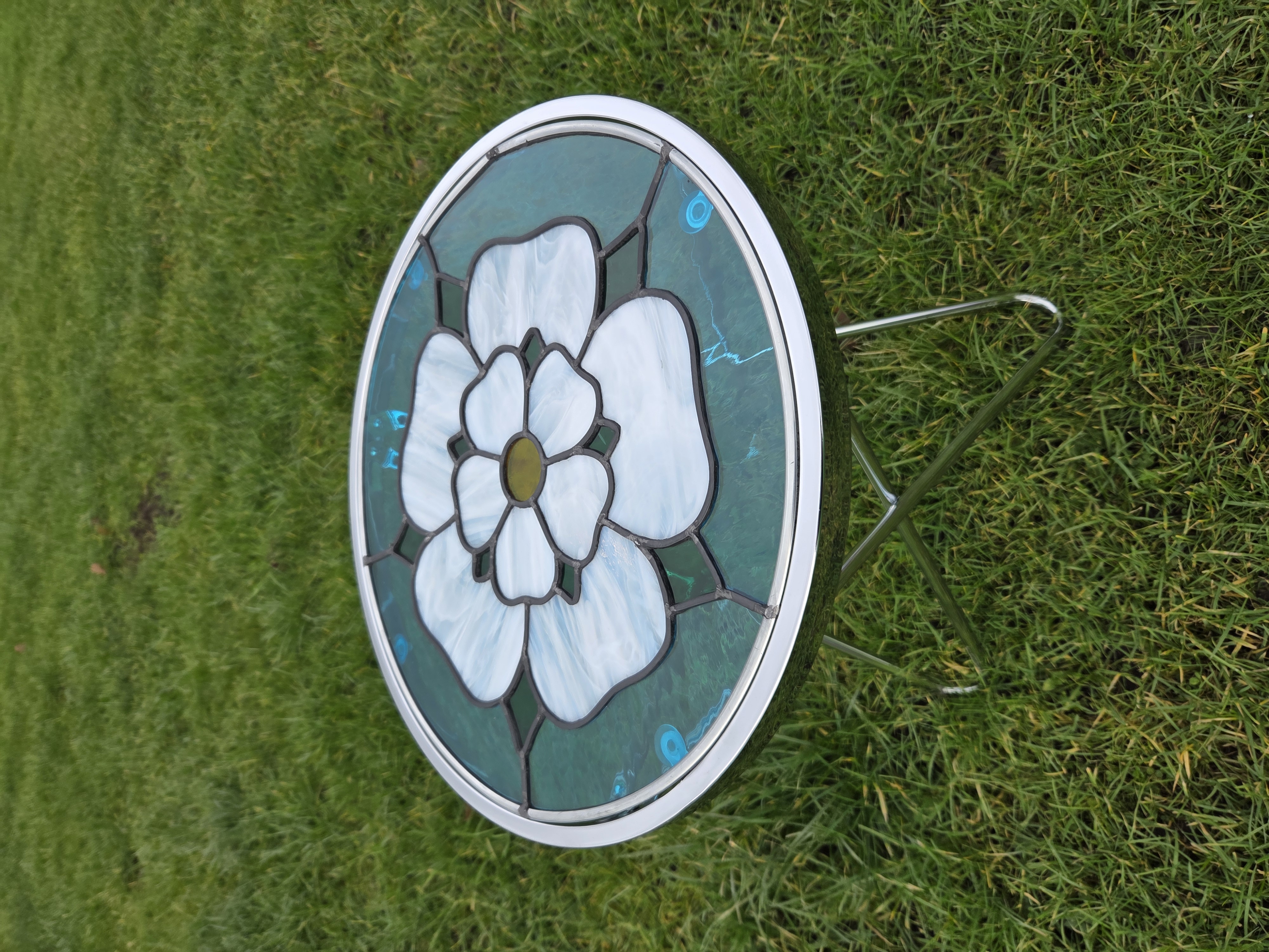 Stained Glass Yorkshire Rose Table